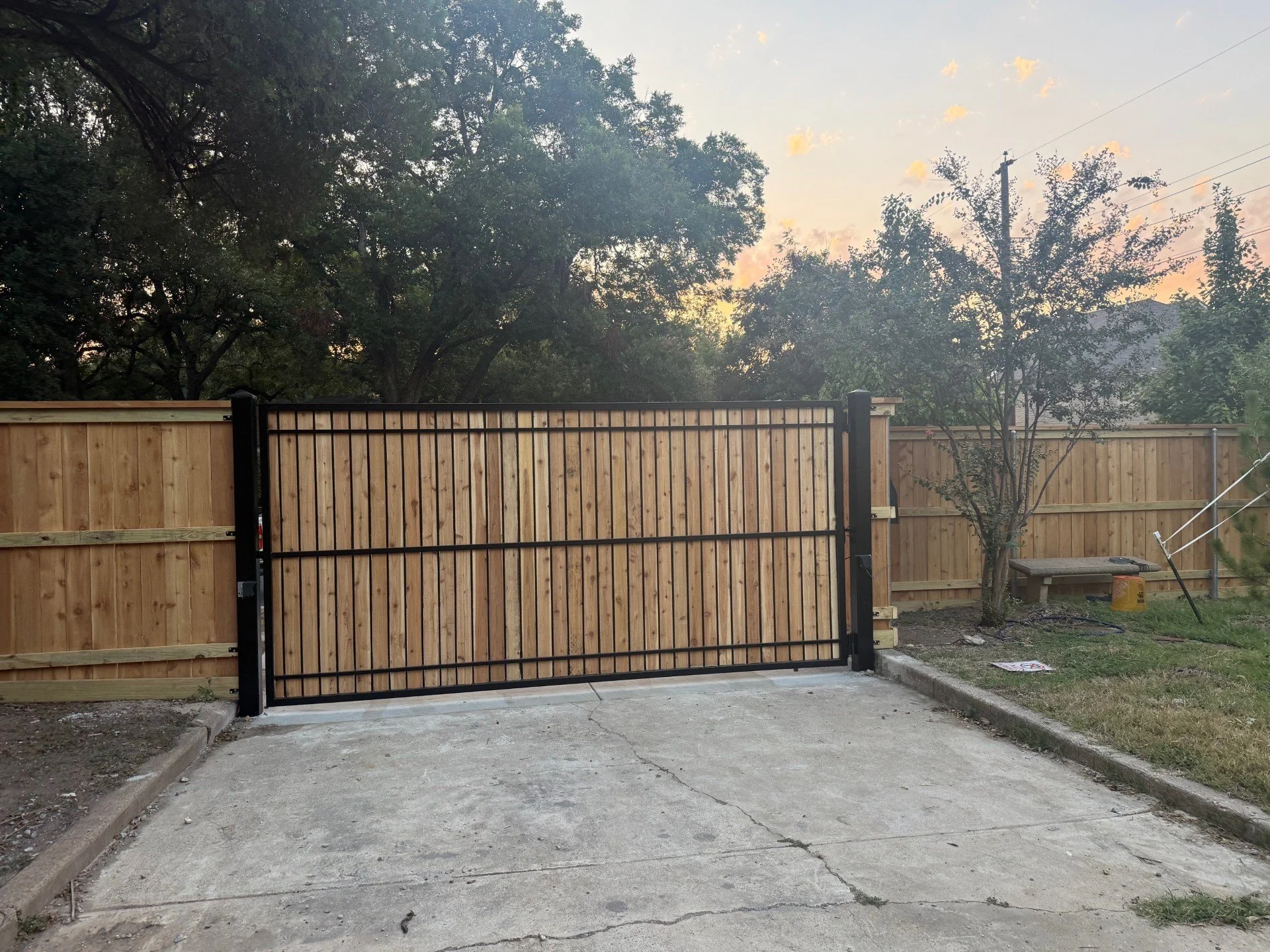 Residential Back of Drive gate with wood slats.jpg