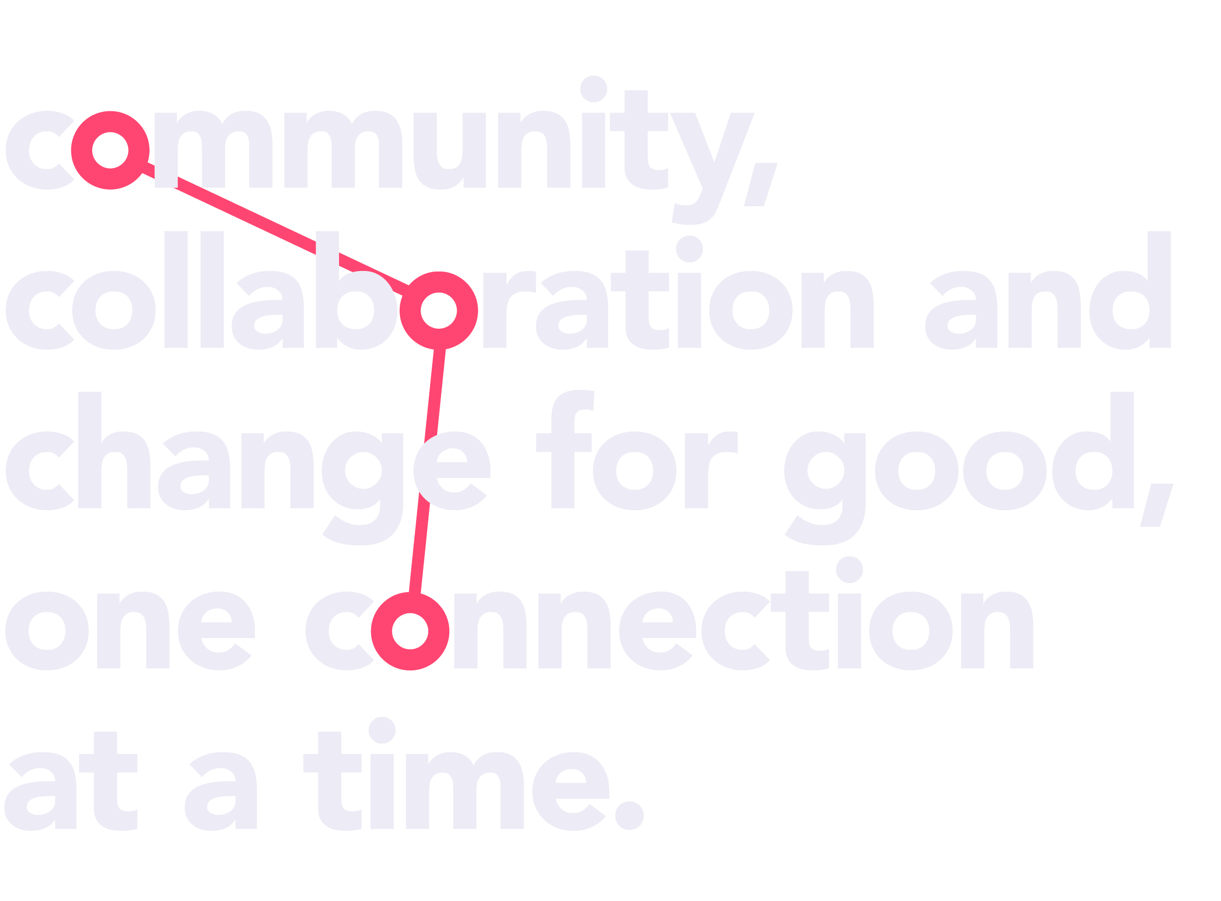 Community, collaboration and change for good, one connection at a time.