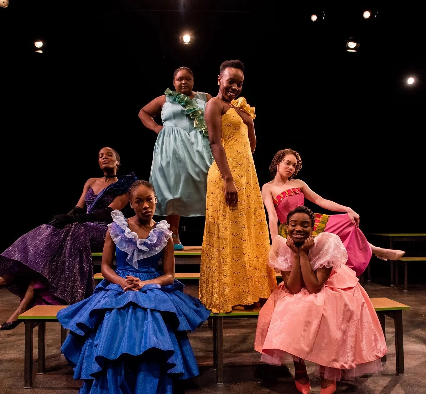 Shool Girls or; The African Mean Girls Play by Jocelyn Bioh. Obsidian Theatre/Nightwood Theatre. Dir: Nina Lee Aquino. Costumes: Joanna Yu. Set: Rachel Forbes.