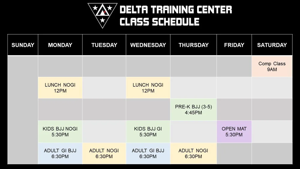 Schedule — Delta Training Center