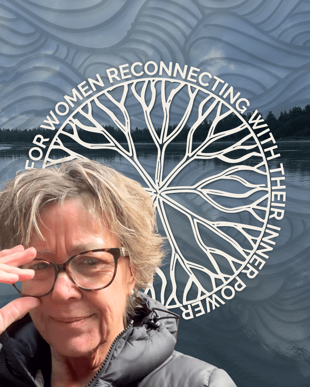 Guided by Gayle branding with circular emblem and messaging for women reconnecting with their inner power