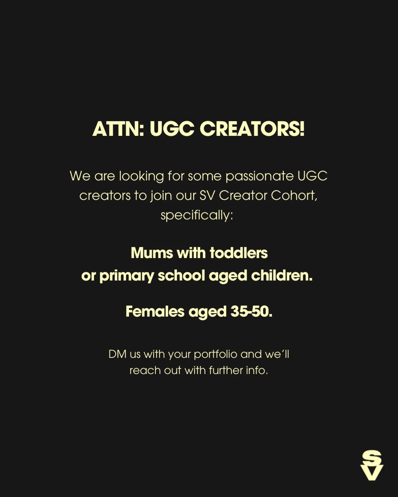 We are looking for some new faces to join our Creator Cohort to support our growing portfolio of clients in the mum and bub and lifestyle space. We would love to hear from you if you&rsquo;re: 

✨ A mum of a toddler or primary school children
✨ A fem