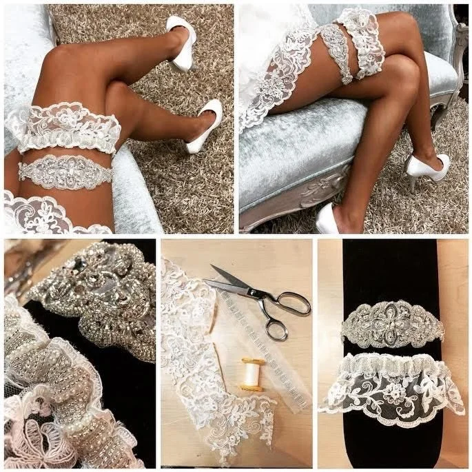 Let us custom-make your garter to match your dress perfectly 🤍✨

From lace to beading to that special pop of blue &mdash; we&rsquo;ll create the sweetest little detail just for you 💍

And yes&hellip; we can even make a matching scrunchie 💙 The cut