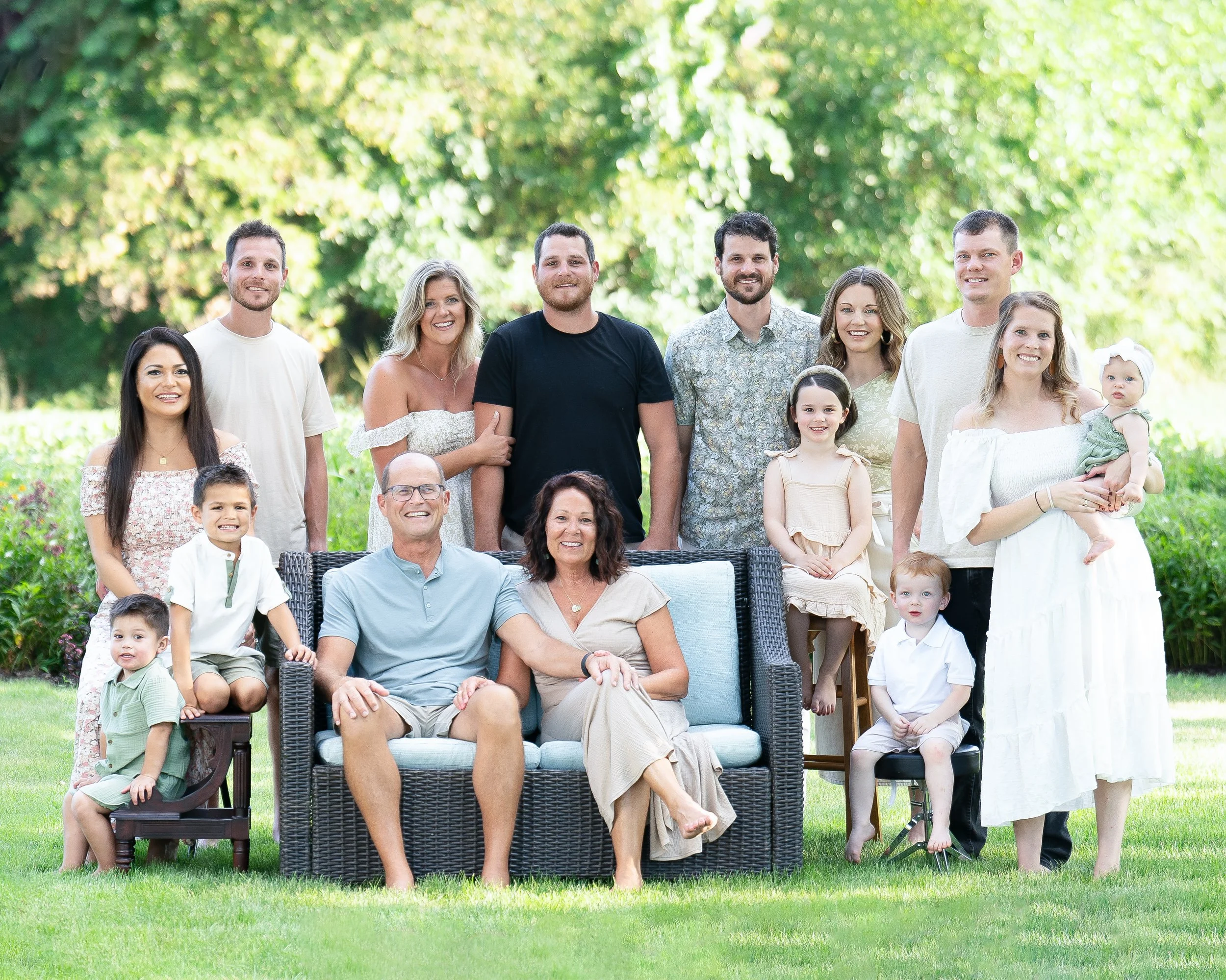 family photo including children and grandchildren