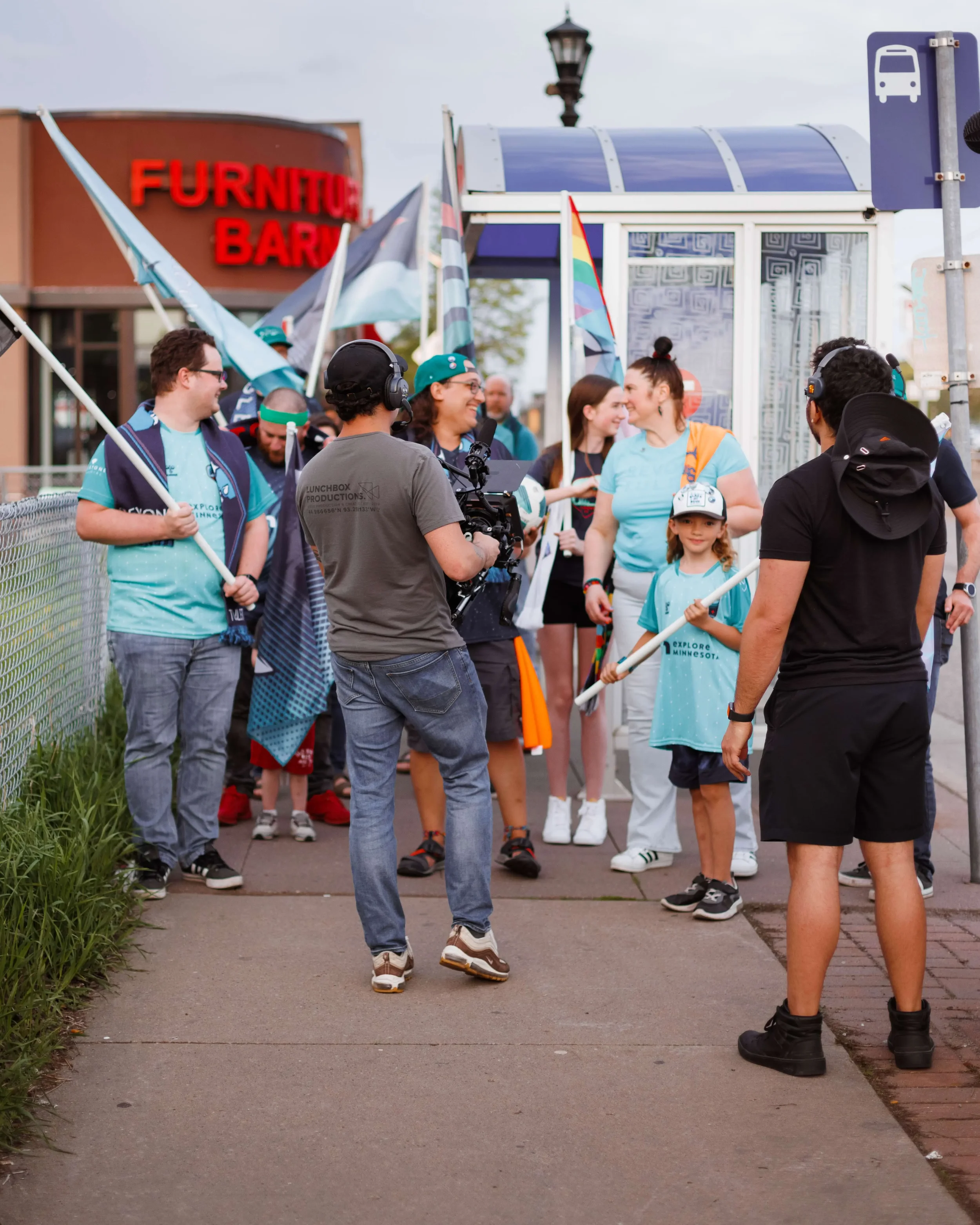 commercial shoot with Aurora FC