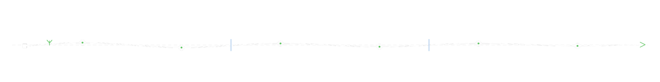 Diagram of a railway track switch with points and diverging tracks.