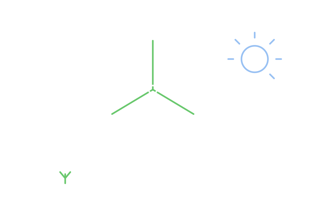 Graphic icon depicting a wind turbine with green blades and a blue sun to represent renewable energy.