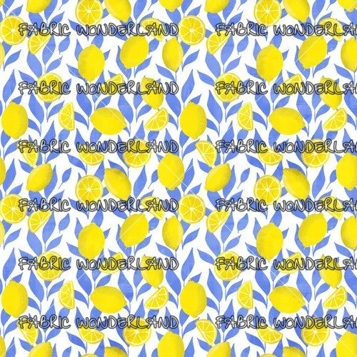 Lemon on Blue Leaves