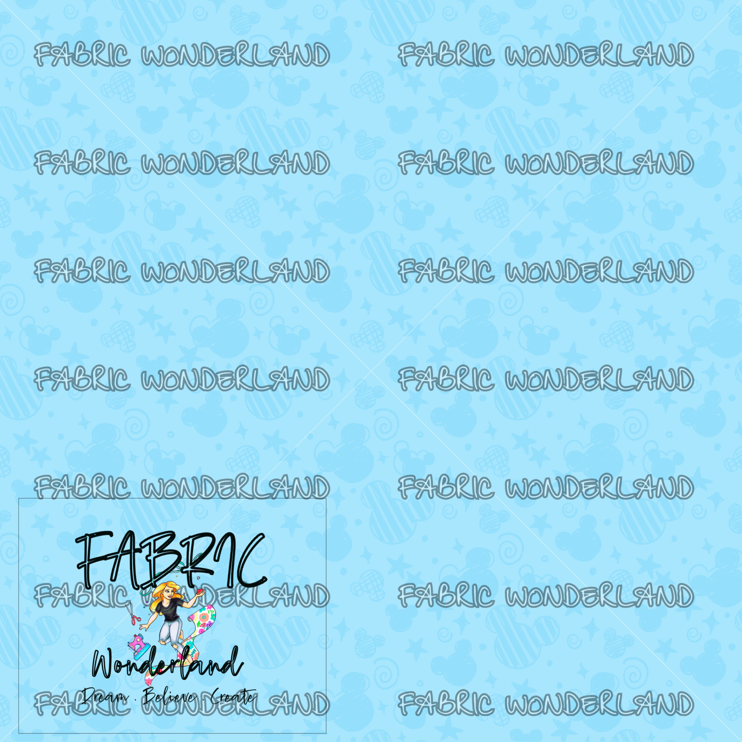 Mouse Fans Coord - Blue on Blue