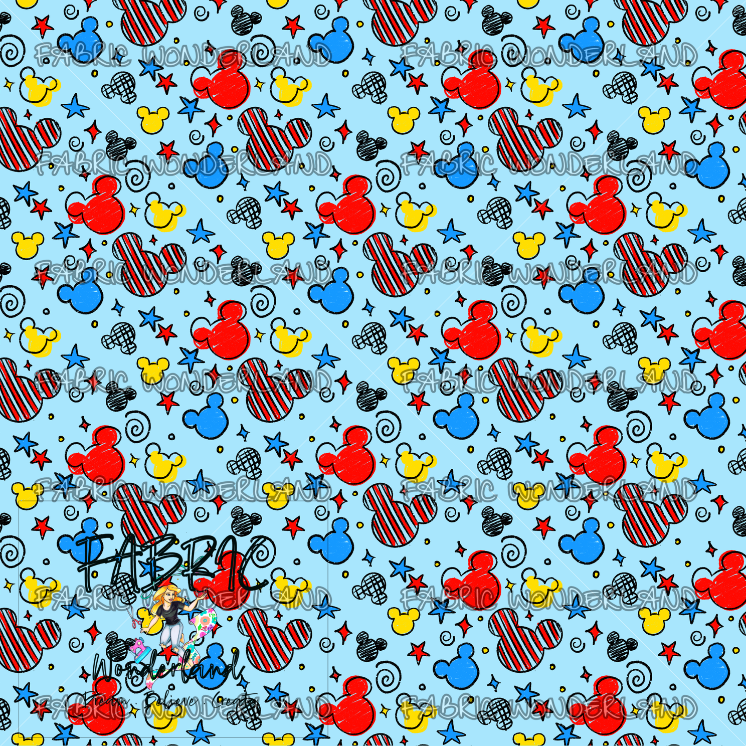 Mouse Fans Coord - Blue