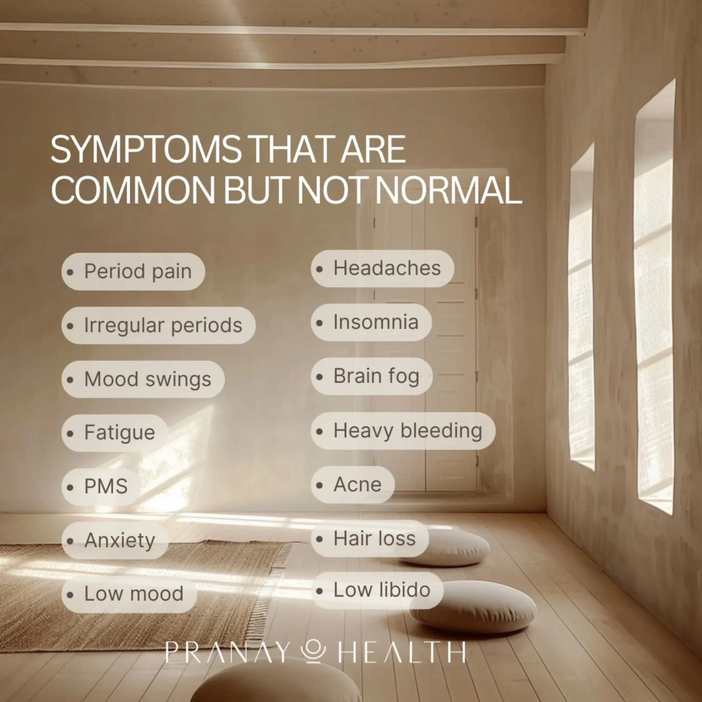 Your symptoms are signals, not random annoyances.
Period pain, PMS, fatigue, and low libido, they&rsquo;re common, but that doesn&rsquo;t make them normal.

Your body uses symptoms to speak to you. When they show up again and again, it&rsquo;s your b