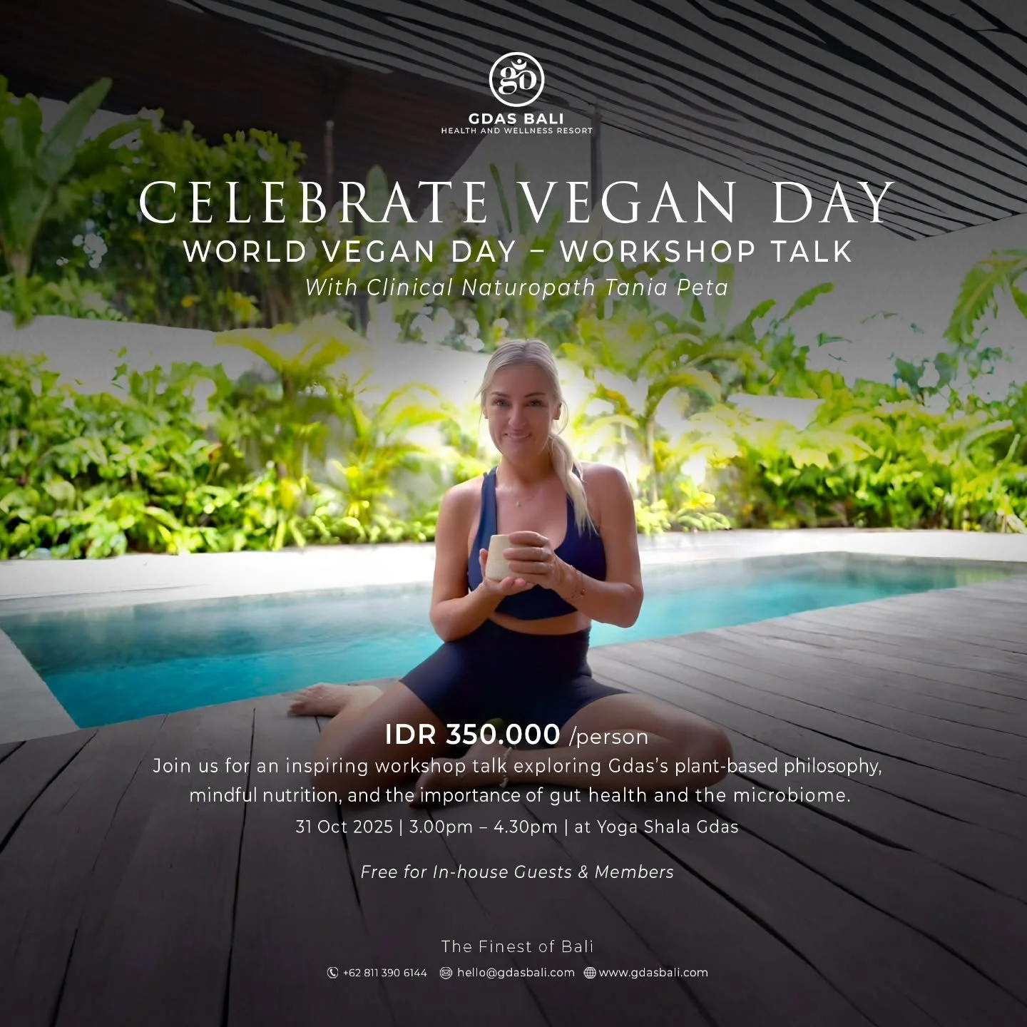 π± When we choose plants, we choose to nourish life within us and around us.
 
This World Vegan Day, I’m honoured to be partnering with The Bali Eden Wellness Resort, bringing together science, soul, and community in one of the world’s mo