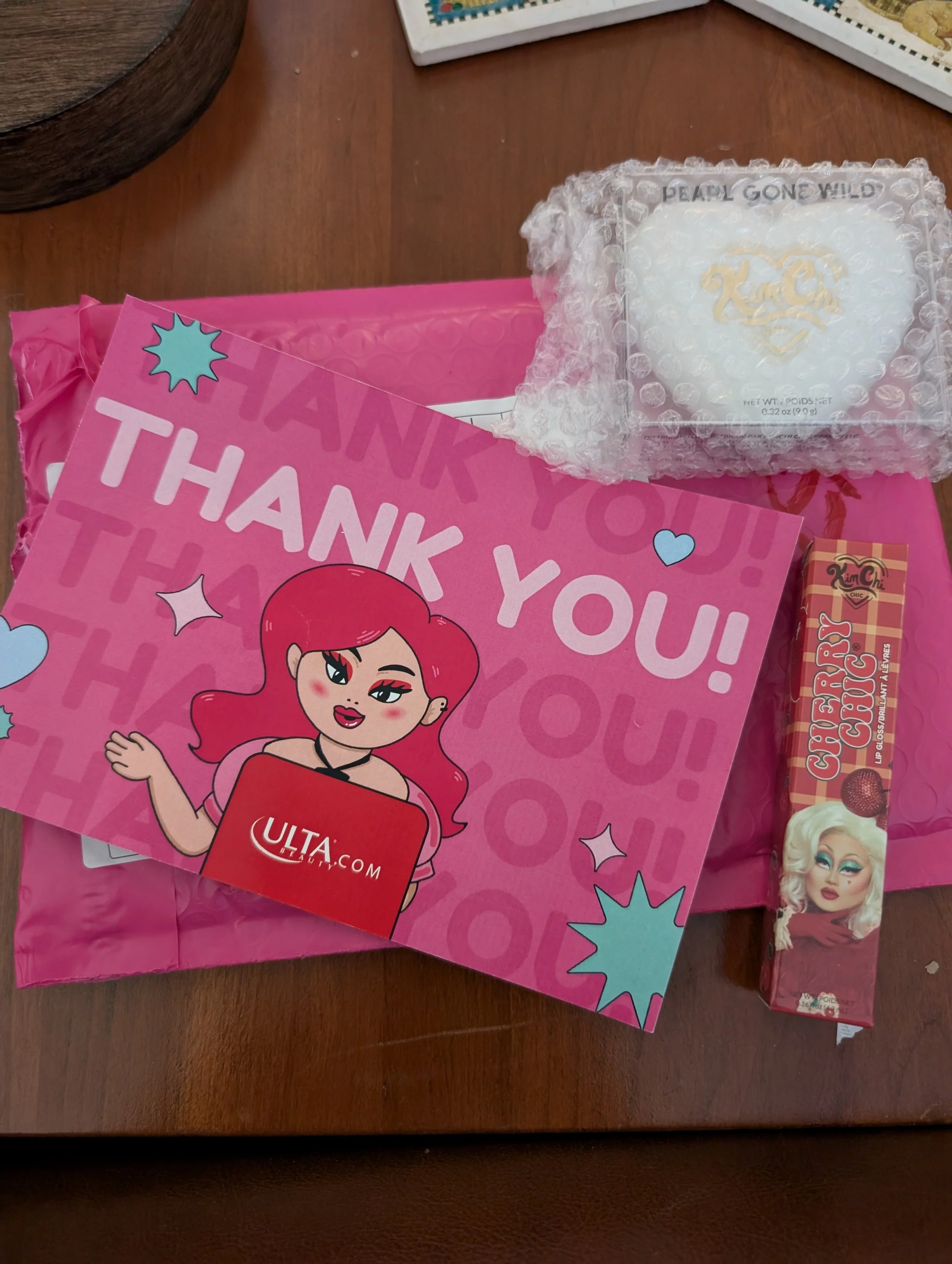 Thank you card in an order