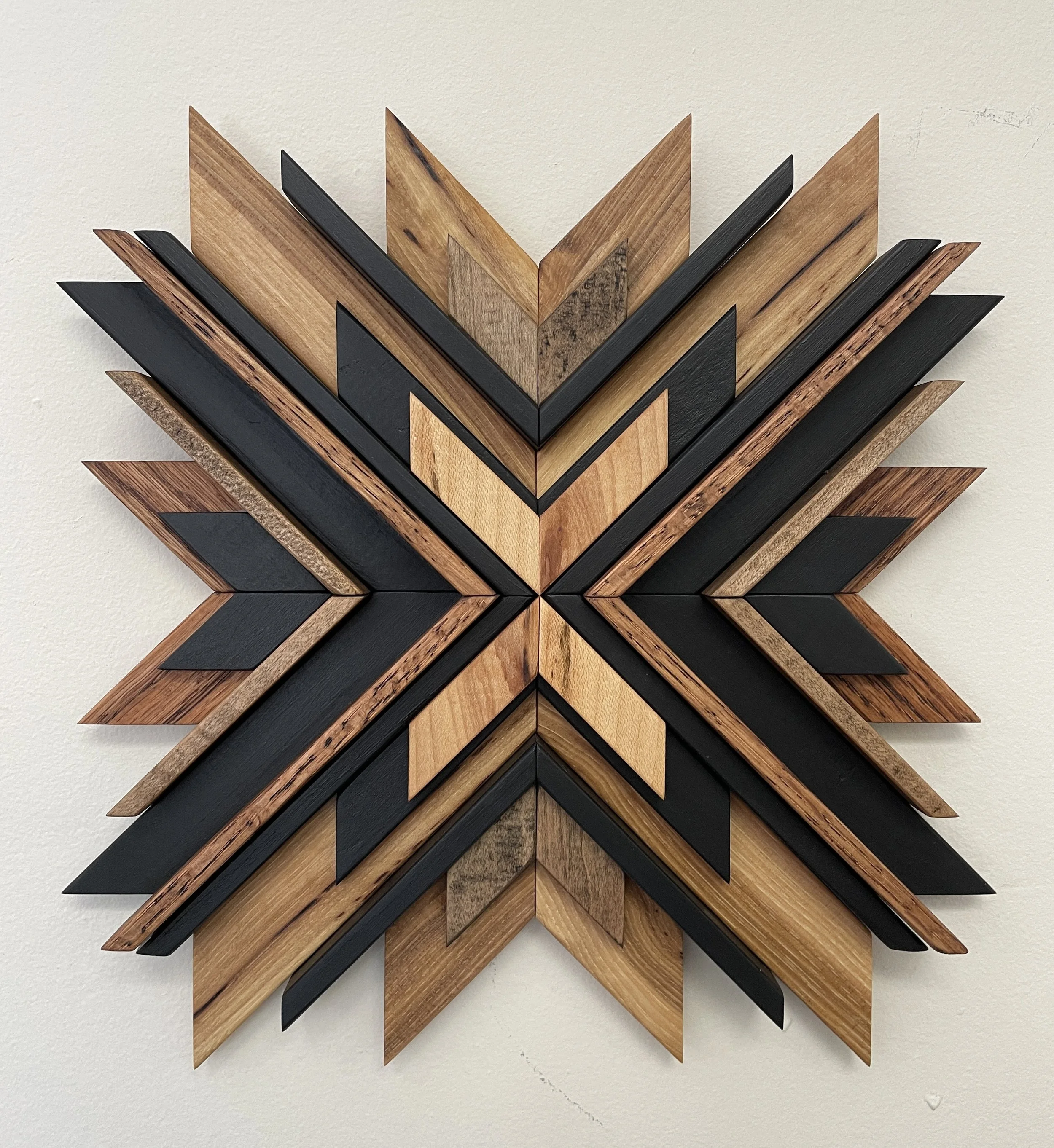 Design option two for a custom mini sunburst style wooden mosaic.