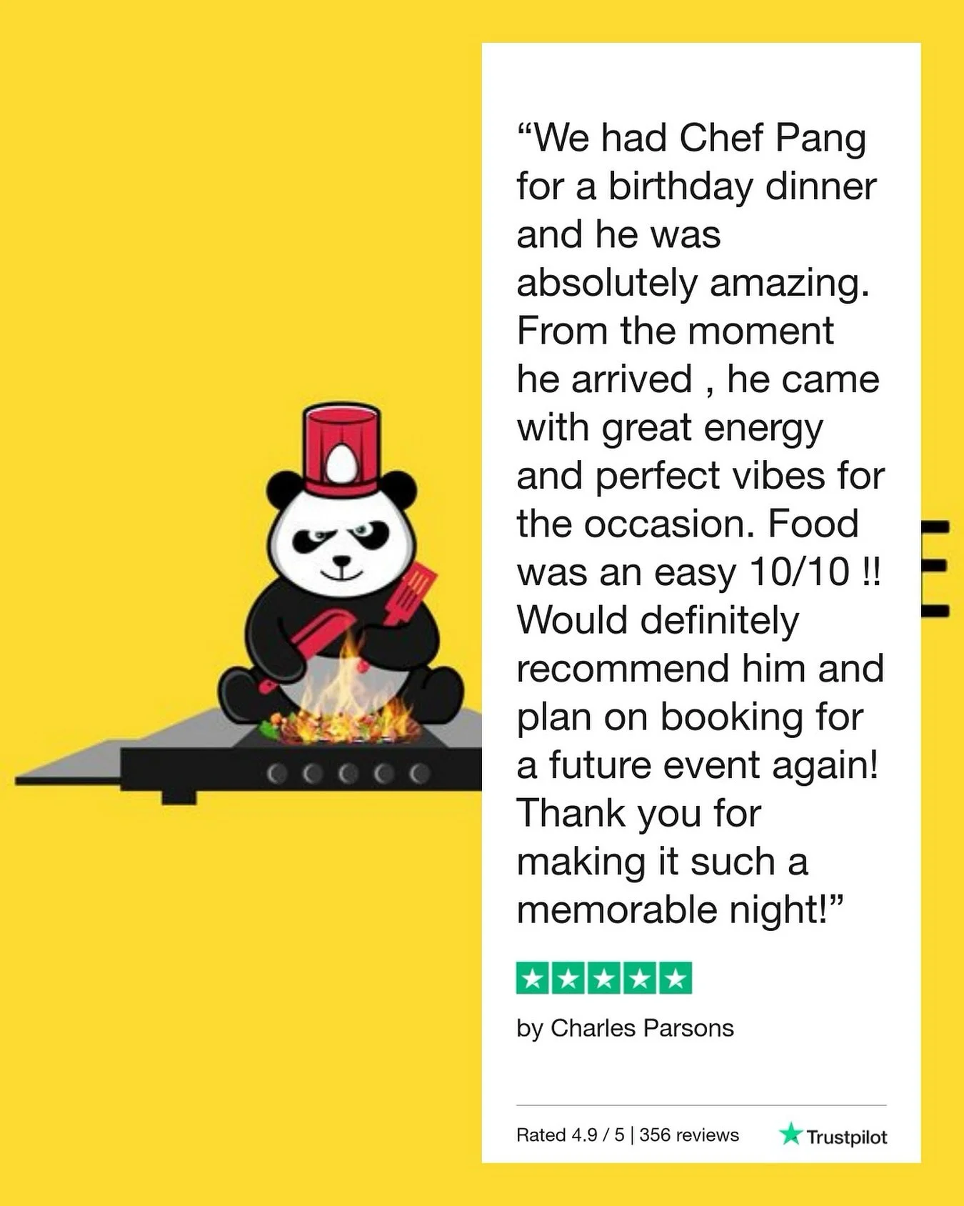 Check out our 5-star review on Trustpilot! #trustpilotreviews#🎊 Get ready for an at-home party experience like no other! With our awesome combination of skillful showmanship, mouthwatering hibachi meals, and a vibrant atmosphere, every party will be