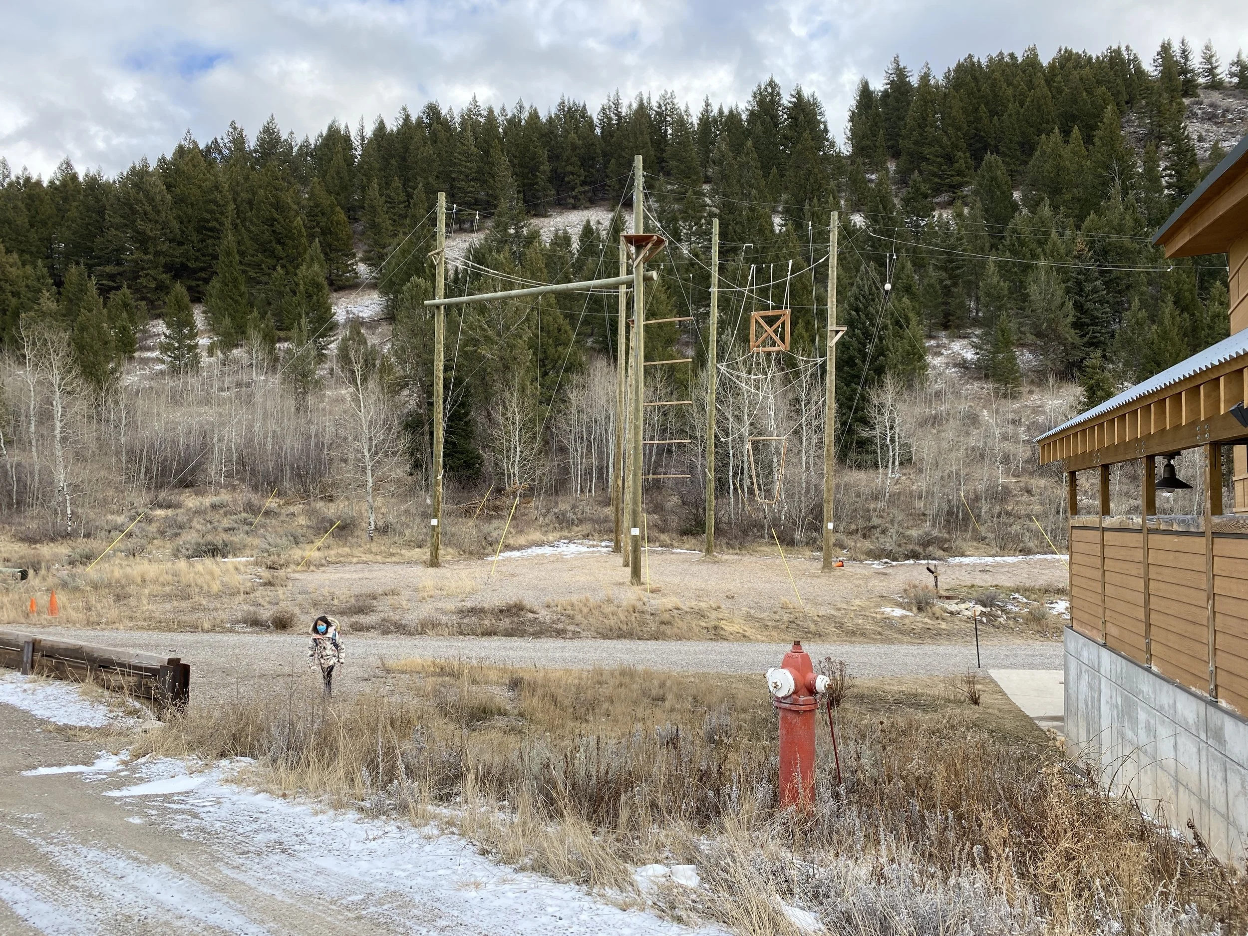 Ropes course on campus