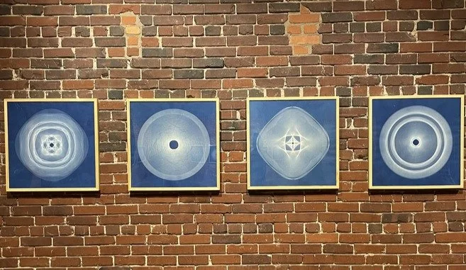 Cyanotypes W, X, Y, and Z from the Helvetica series by Travis Janssen