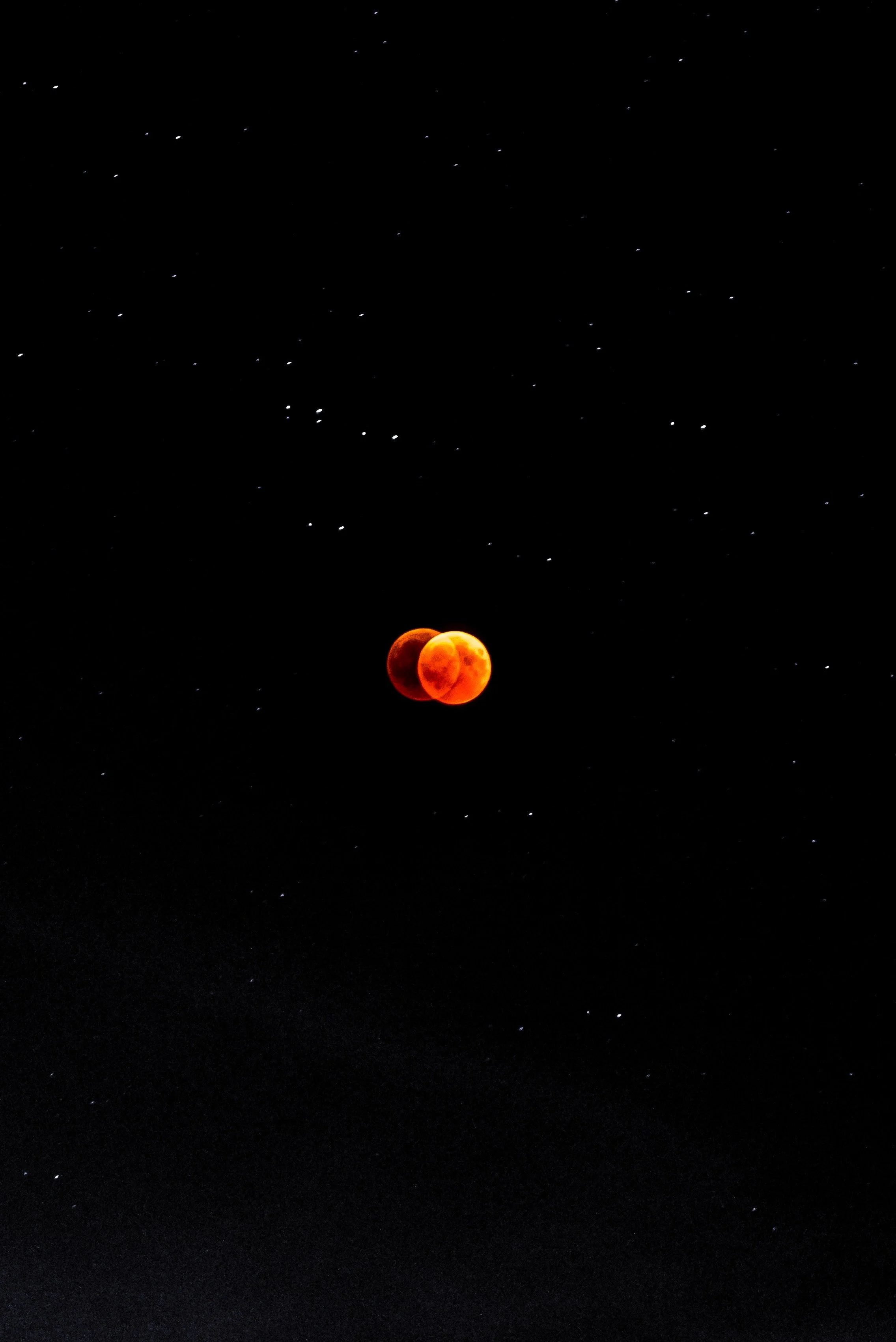 Stars and red moon