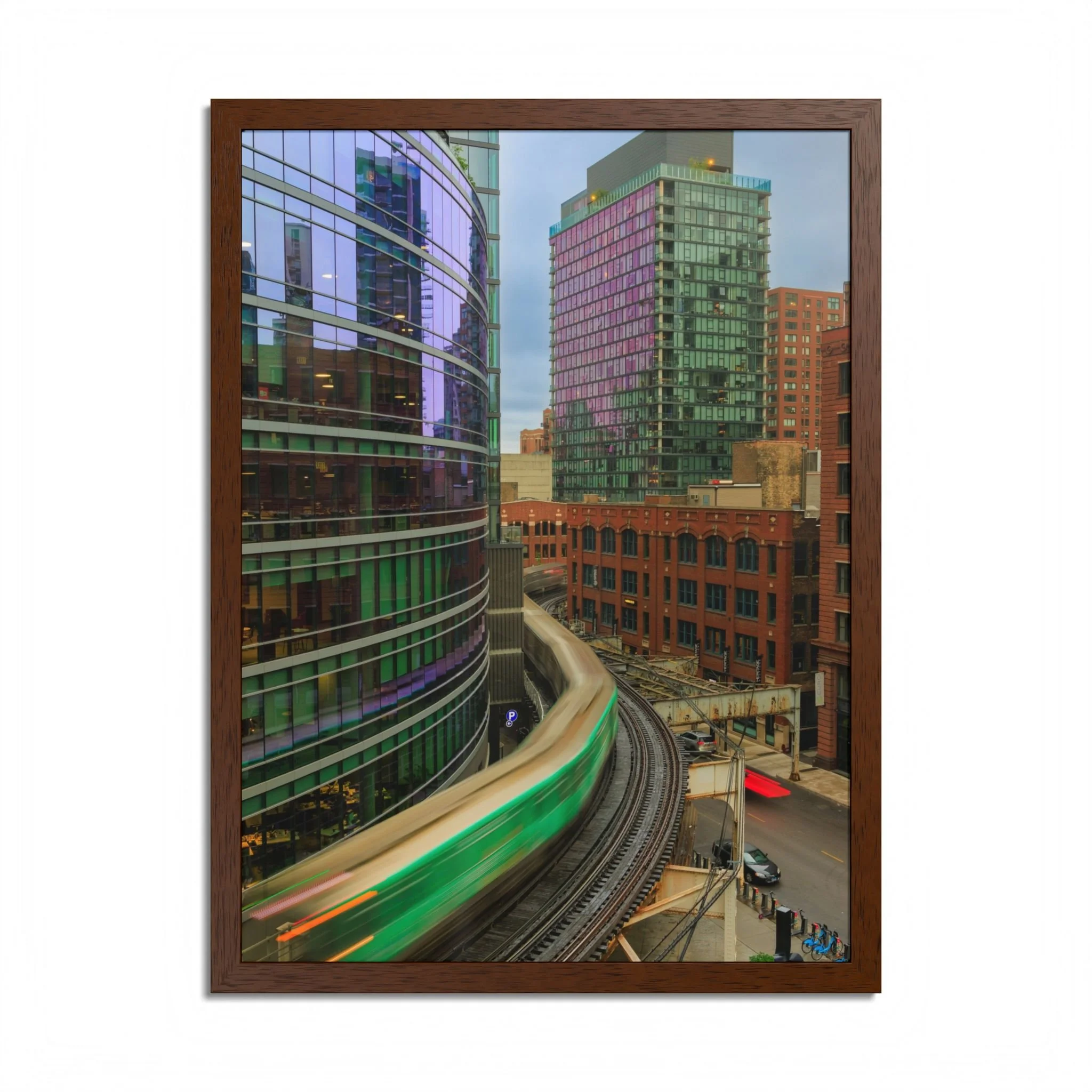 Framed Photo Print — Warm Multi‑Color Wood Frame
