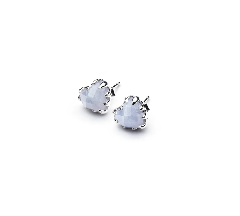 Love Claw Earrings - Blue Lace Agate