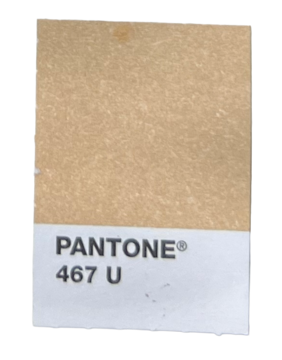 Sample of Pantone color 467 U, a warm beige/tan shade.