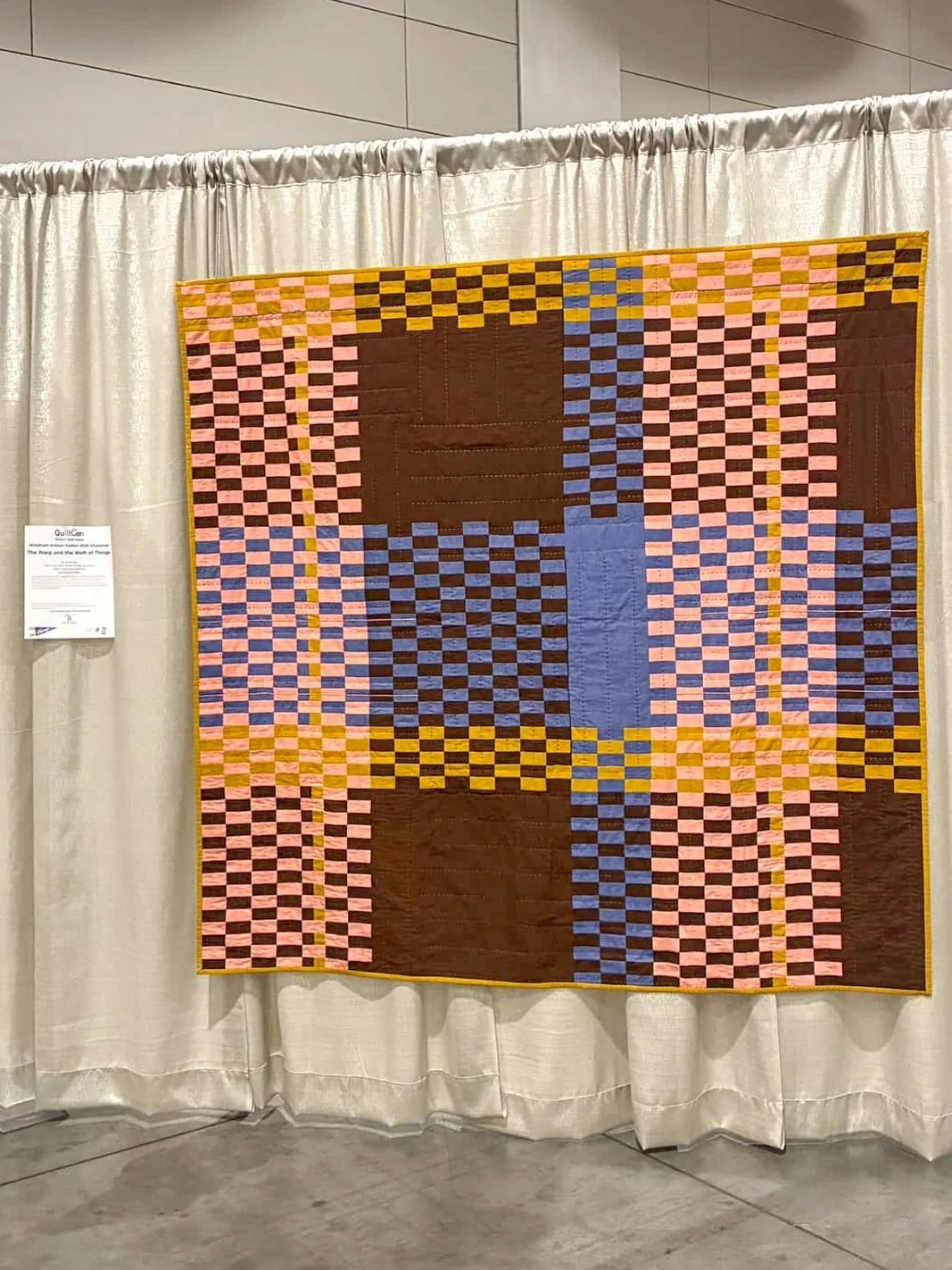 Shot cotton was the starting point. The Windham Fabrics QuiltCon challenge - using a palette of Artisan shot cotton - gave me the excuse to finally bring my warp and weft ideas into quilt form. 

Shot cotton uses one colour in the warp, another in th