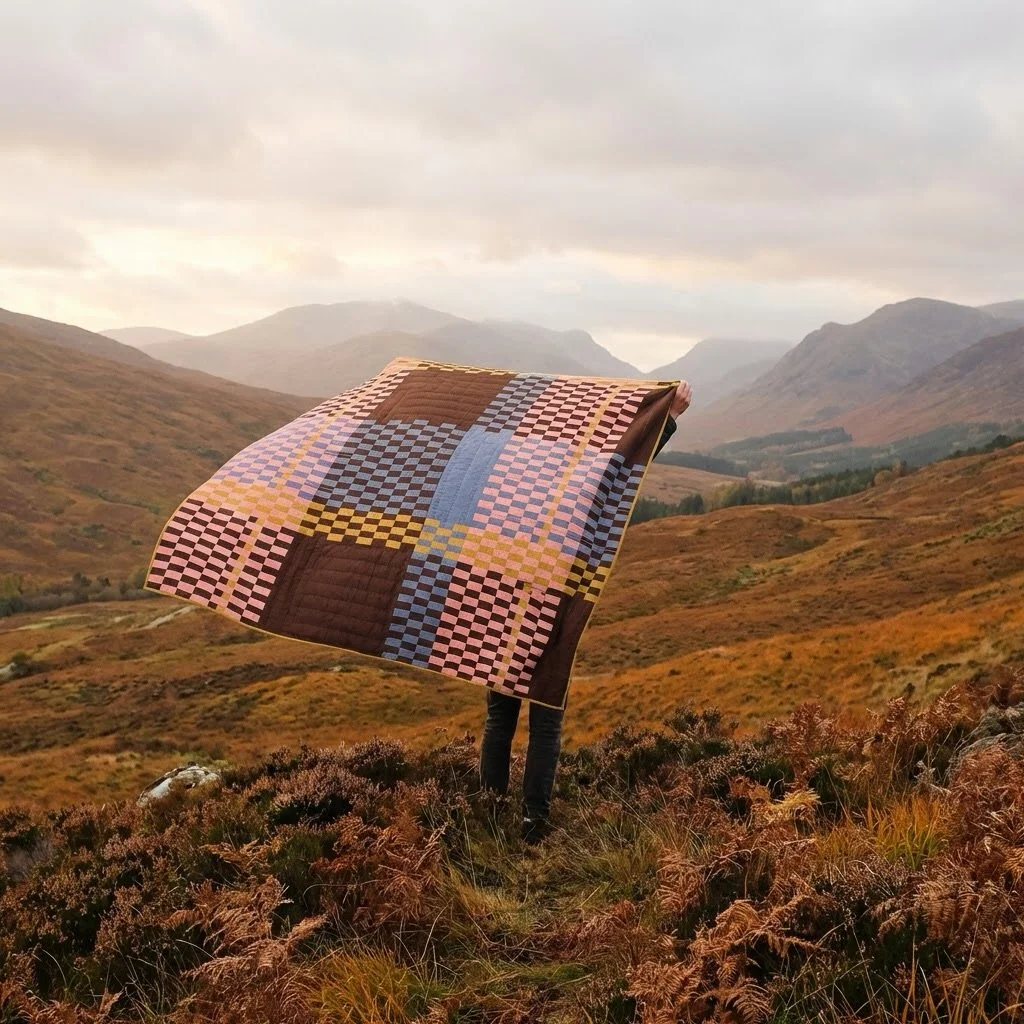 Warp, weft, and a small amount of Highlands-inspired code. For a bunch of reasons I couldn&rsquo;t take this quilt out for a proper #quiltinthewild shot, so please accept this &lsquo;Weavery en plein Ai&rsquo; #weaveryquilt