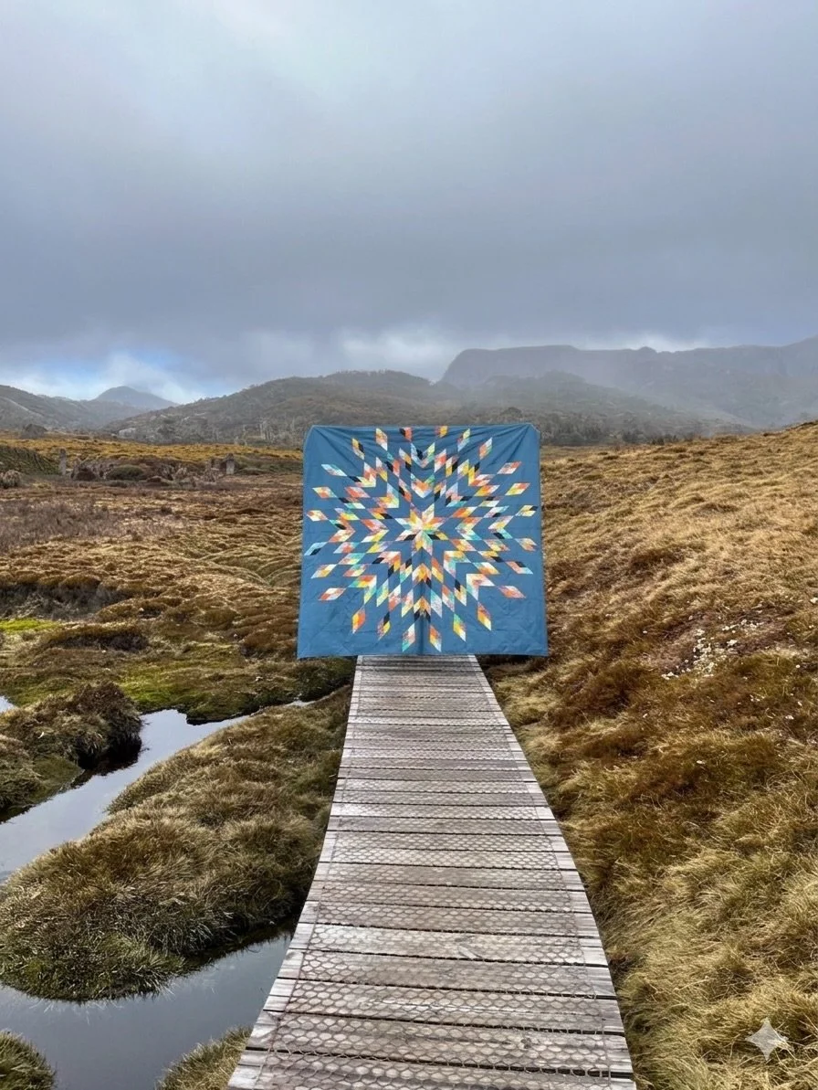 Two years later, I finally know what this quilt needs.

This is my #hyalitestarquilt by @plainsandpine - photographed a while back near Cradle Mountain on our first proper family hike (quilt came too, obviously 💪).

It&rsquo;s been folded away ever 
