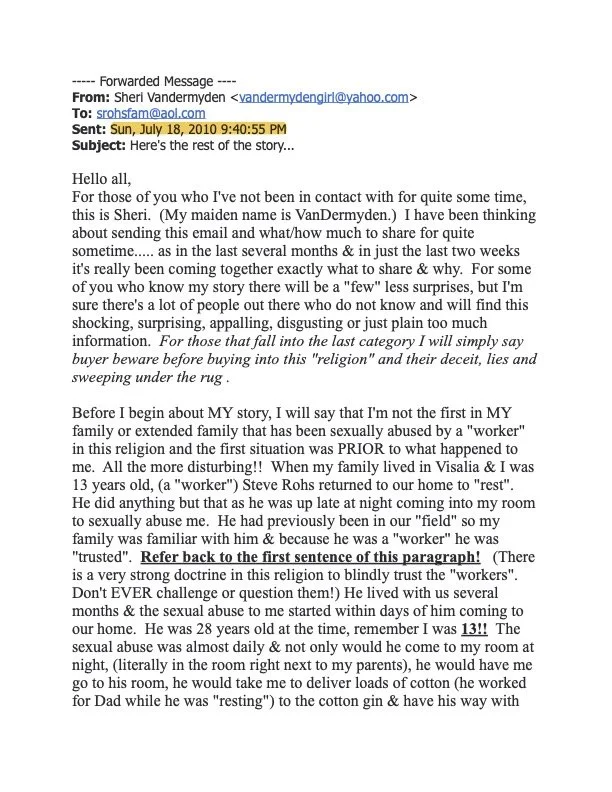 13 Years Ago Today… Steve Rohs — Advocates for The Truth