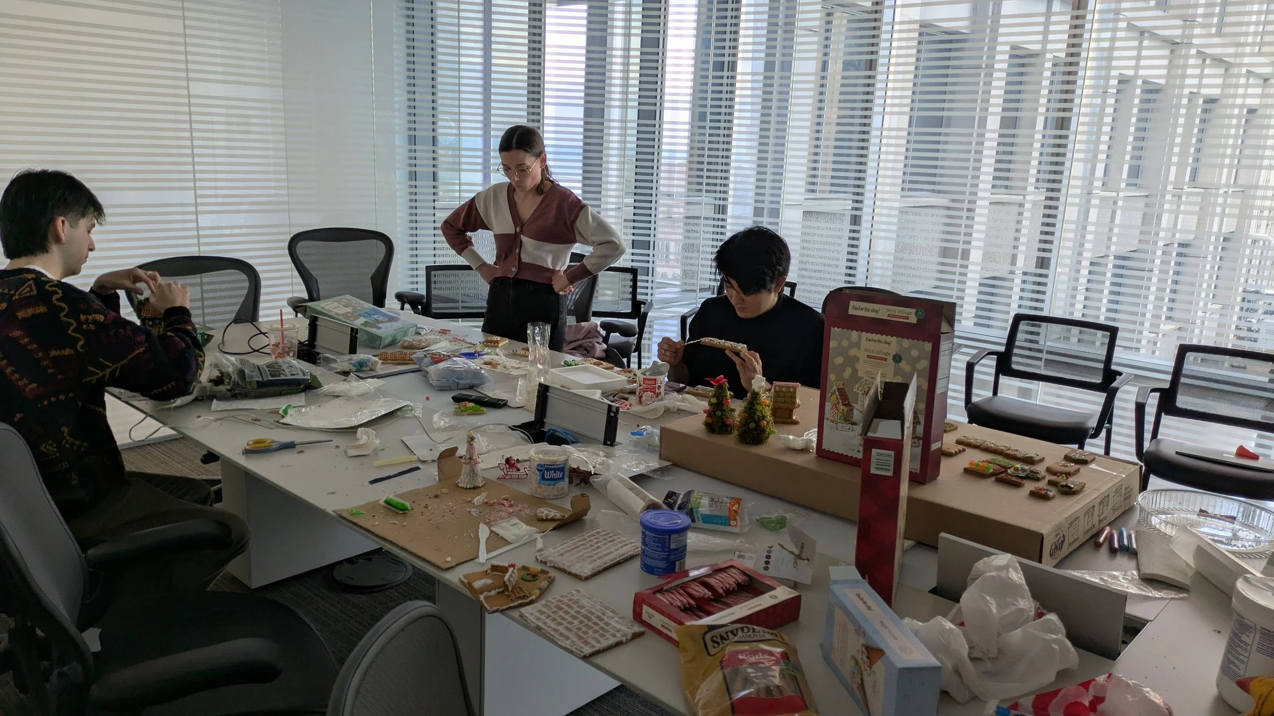 Our lab takes very seriously gingerbread house decorations