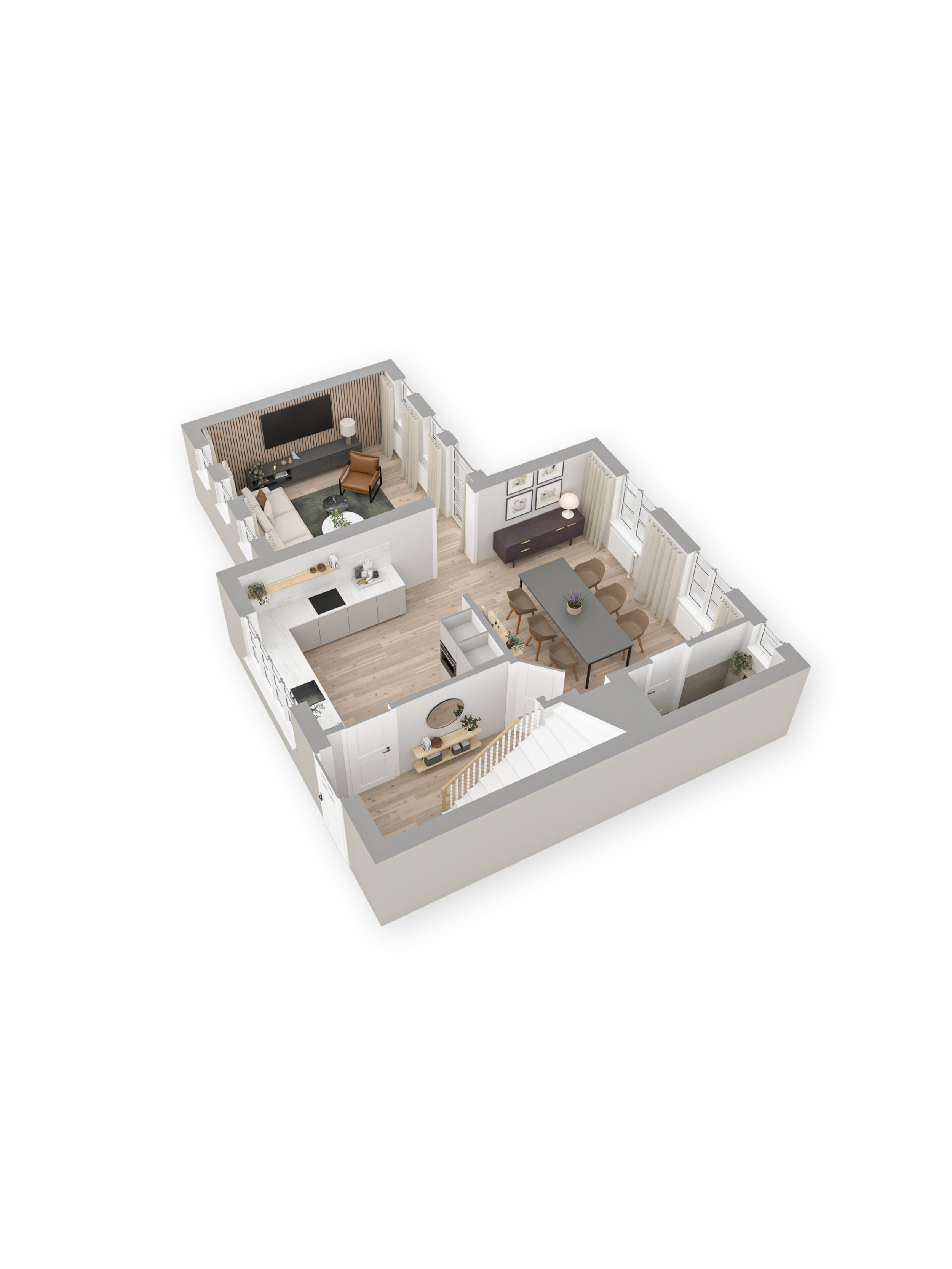 3d grundriss umbau erdgeschoss steenkampsiedlung gartenstadt