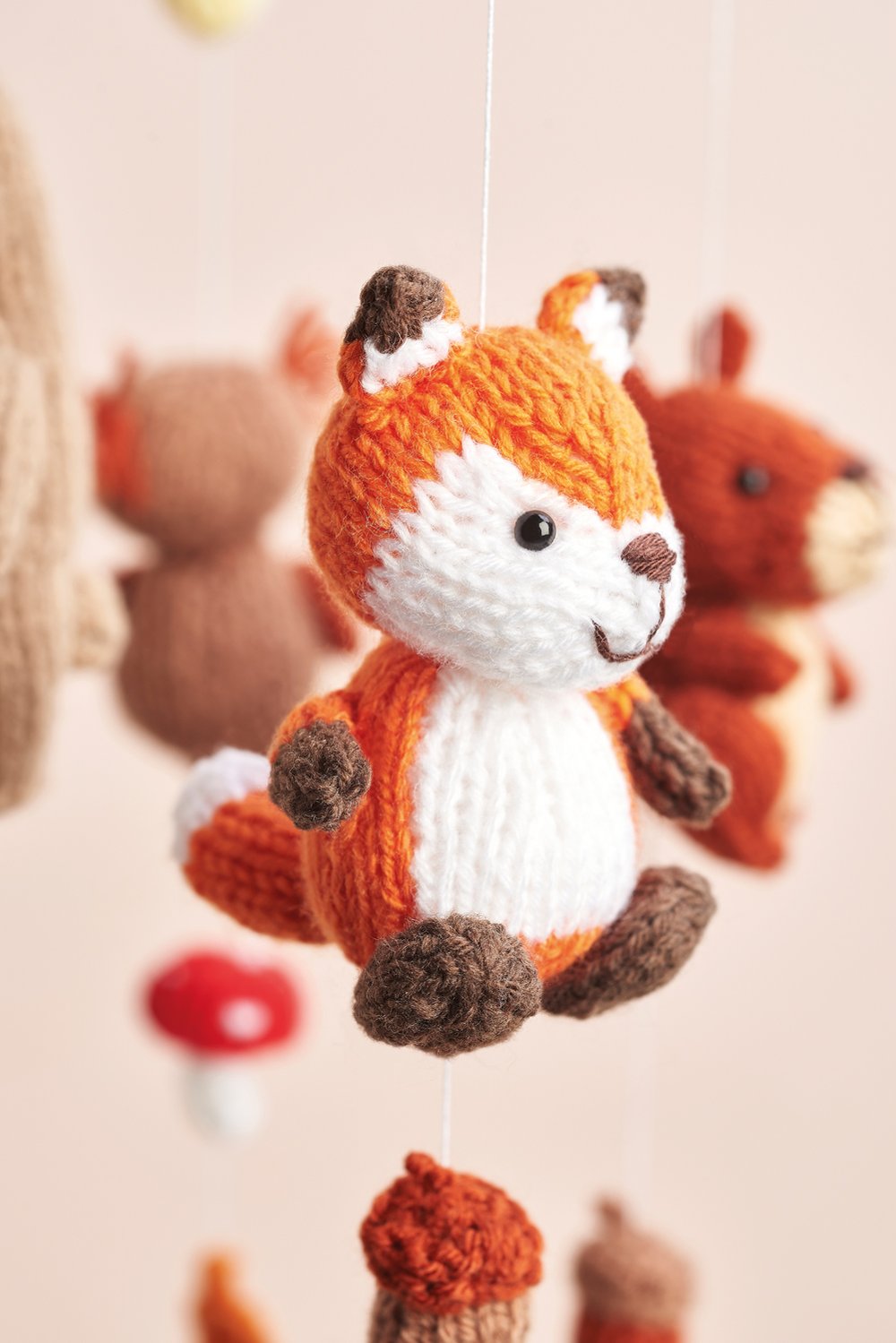 Personalization Crochet Fox Plush, Woodland Nursery Decor, Baby