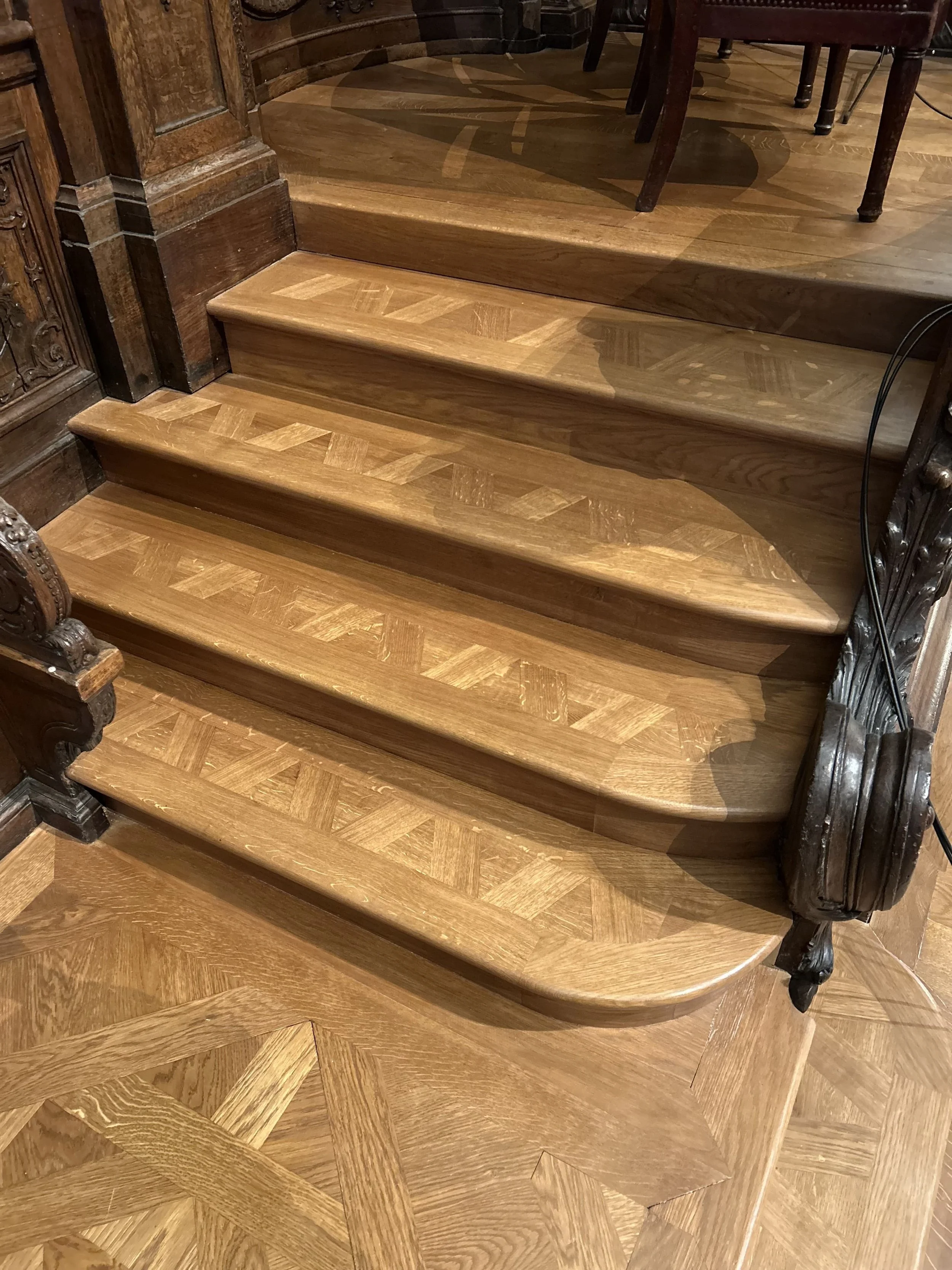 Pose marches parquet Notre Dame