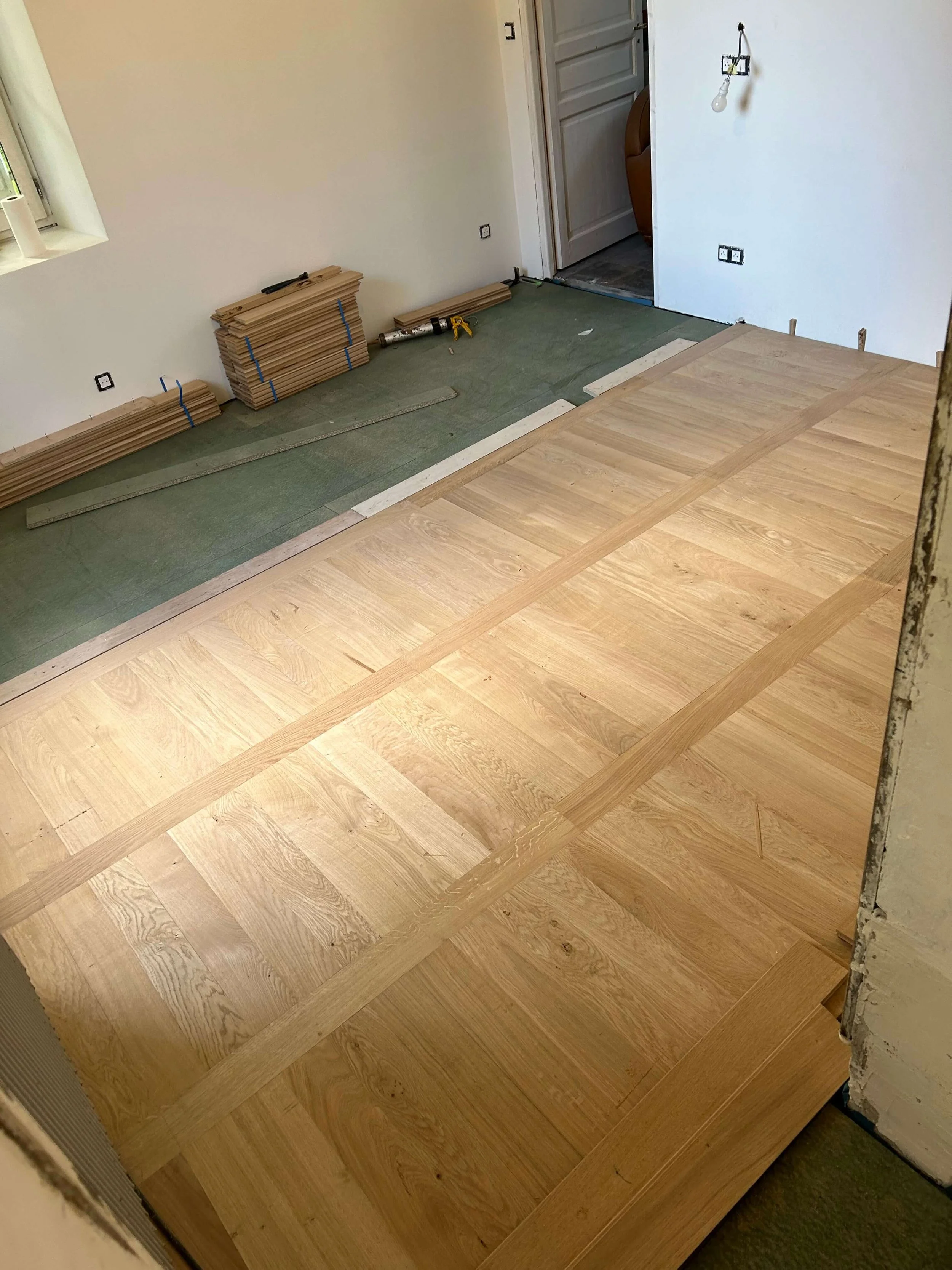 Pose de parquet en échelles