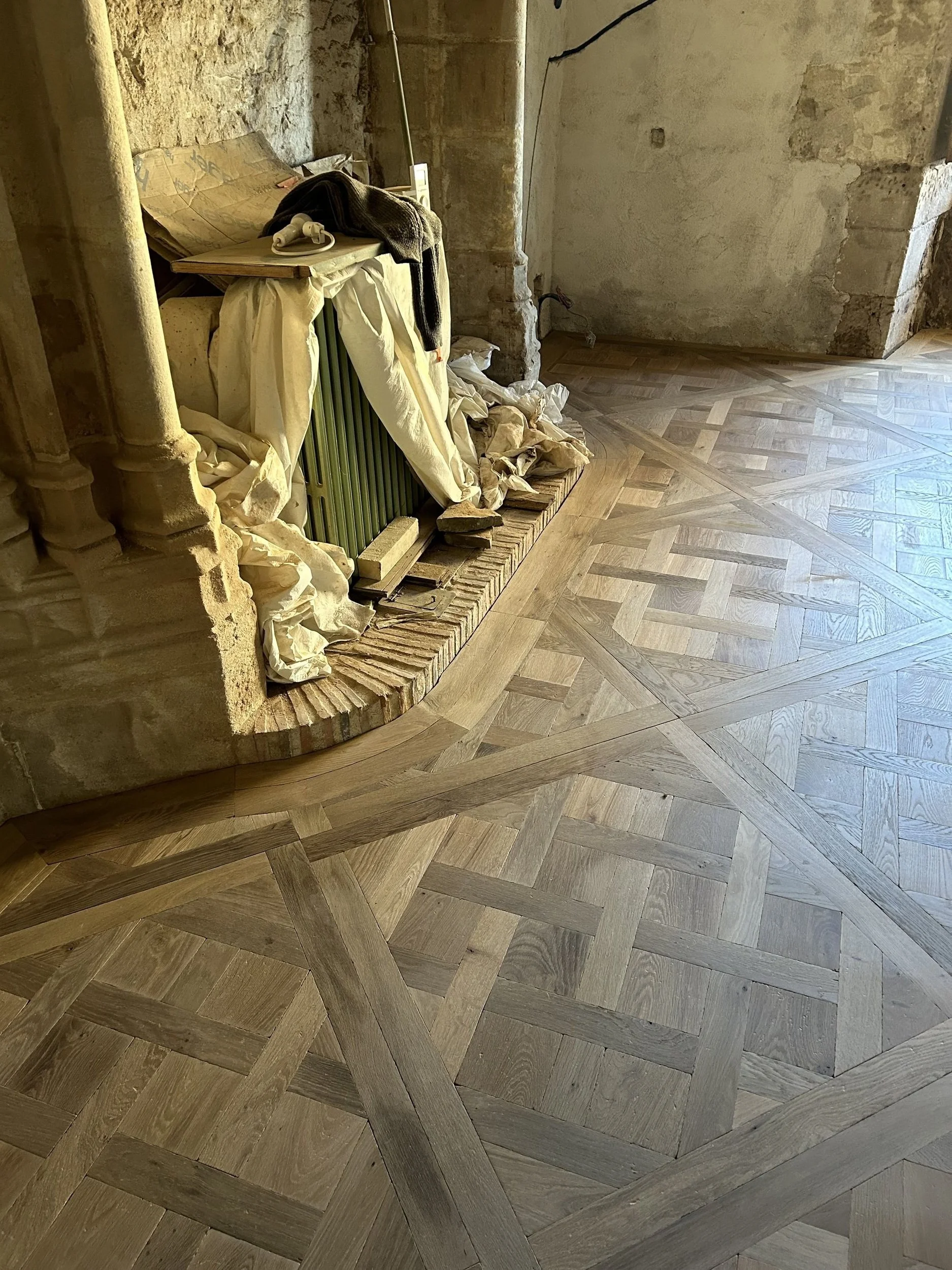 Pose parquet Chantilly Château de Corbelin