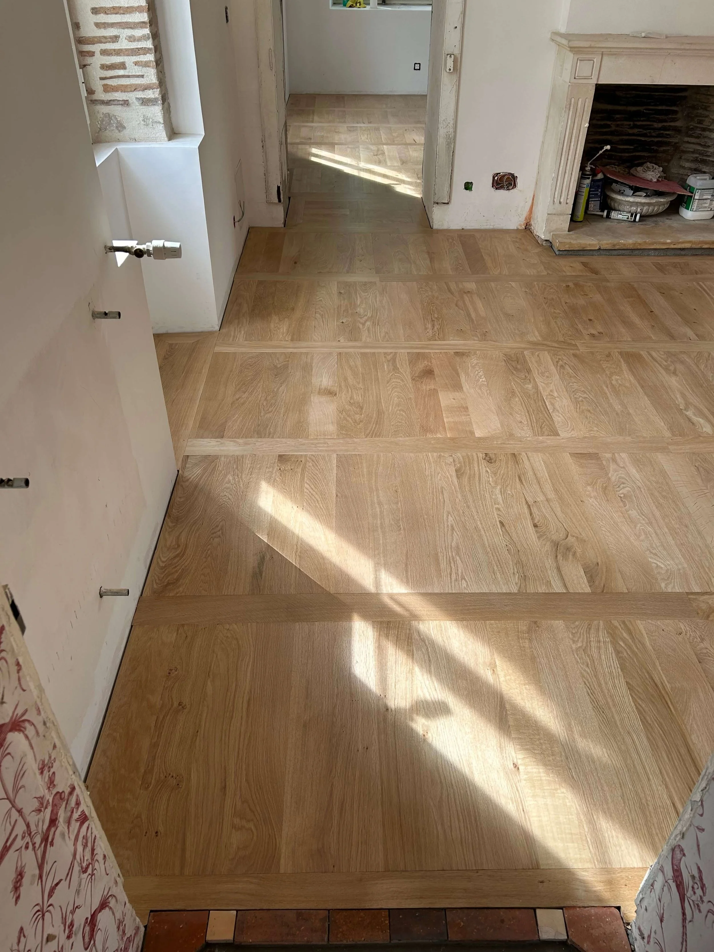 Pose de parquet en échelles