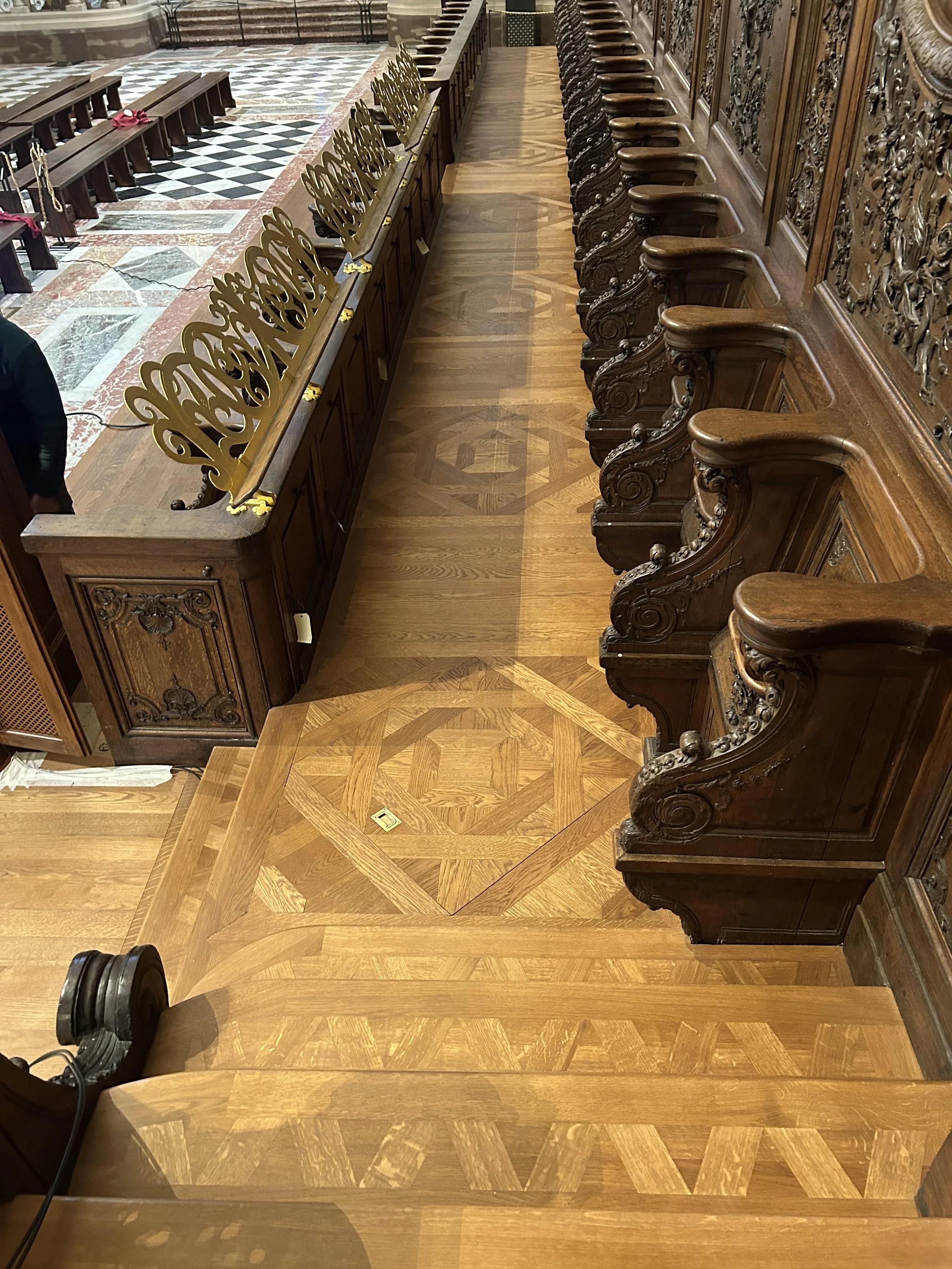 Pose panneaux parquet Notre Dame