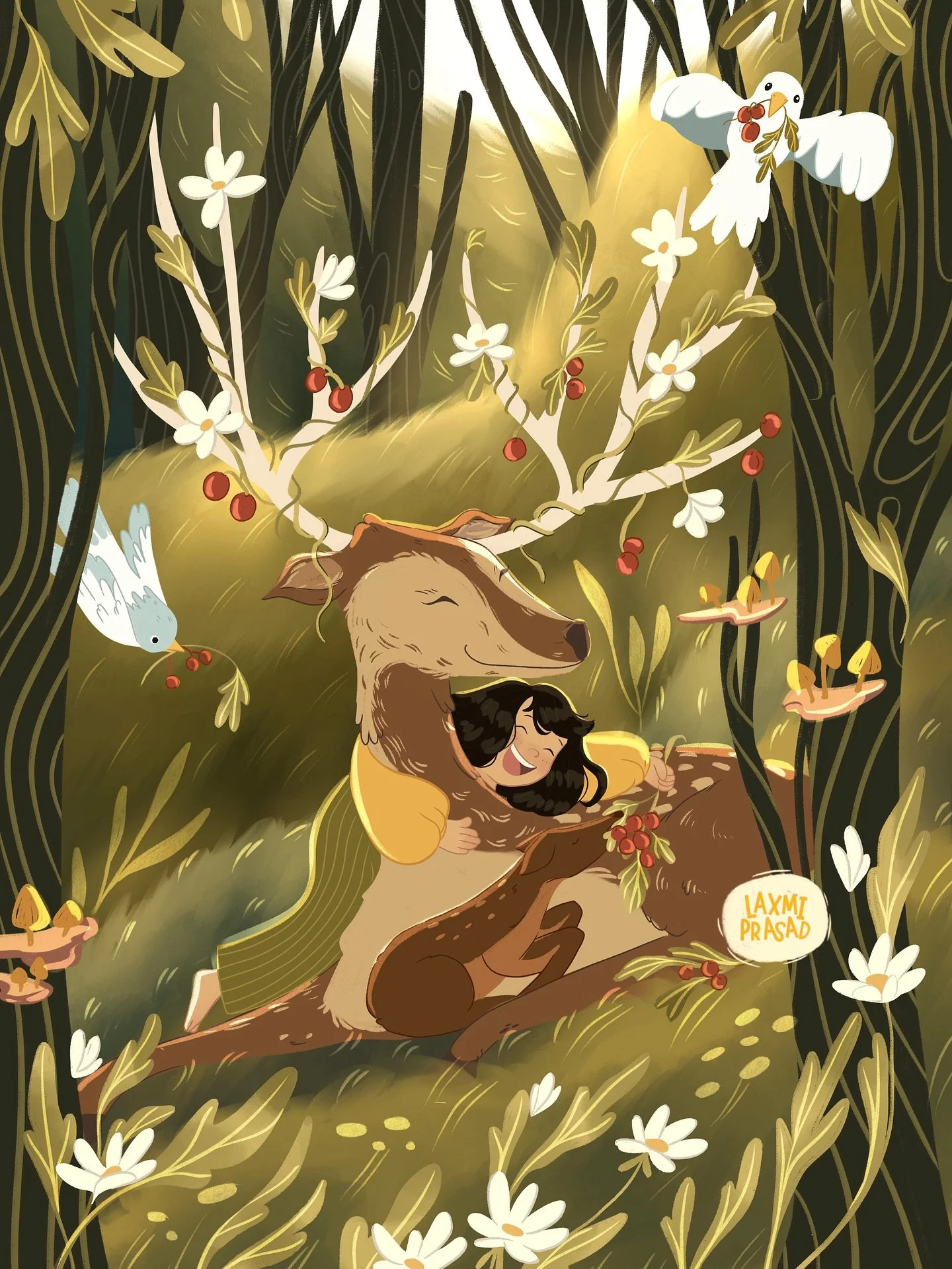 &ldquo;As Laughter Bloomed&rdquo; 🌸

There is nothing but love in those tiny hands &amp; laughter in those sparkling eyes and the universe smiles in knowing ..💖🍃✨ #dtiyswithleanne 

Dear @leannelewis.illustration .. this was a wonderful art challe