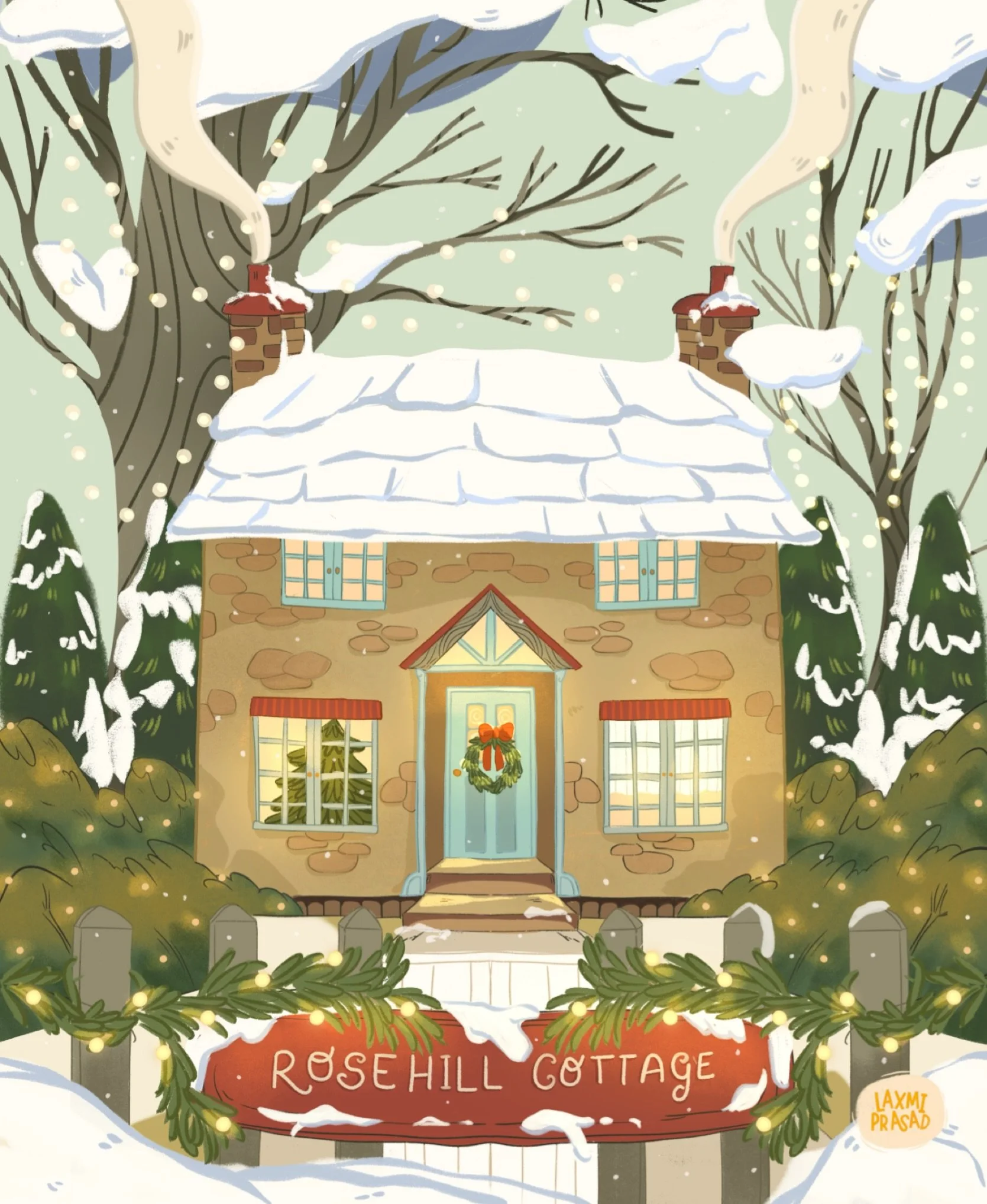 ✨ Merry Christmas ✨🎄💖❄️
I wish the magic of Christmas warms your home, fills it with gentle light, laughter, and new dreams. 🌸💝✨🍃

Inspired by the glow of Rosehill Cottage from The Holiday wrapped in fairy lights, comfort, and that quiet feeling