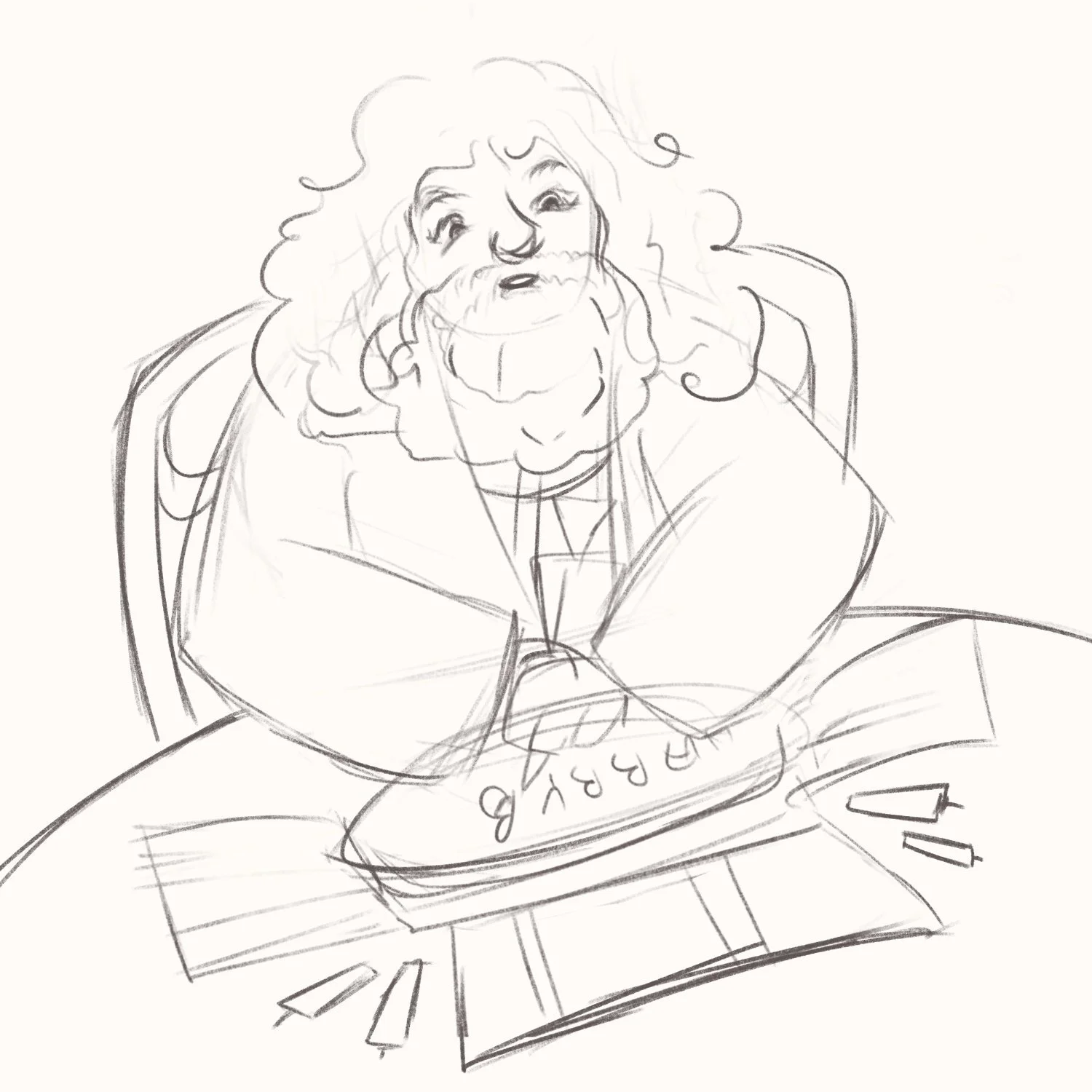 Hagrid baking cake for harry illustration drawing.jpg