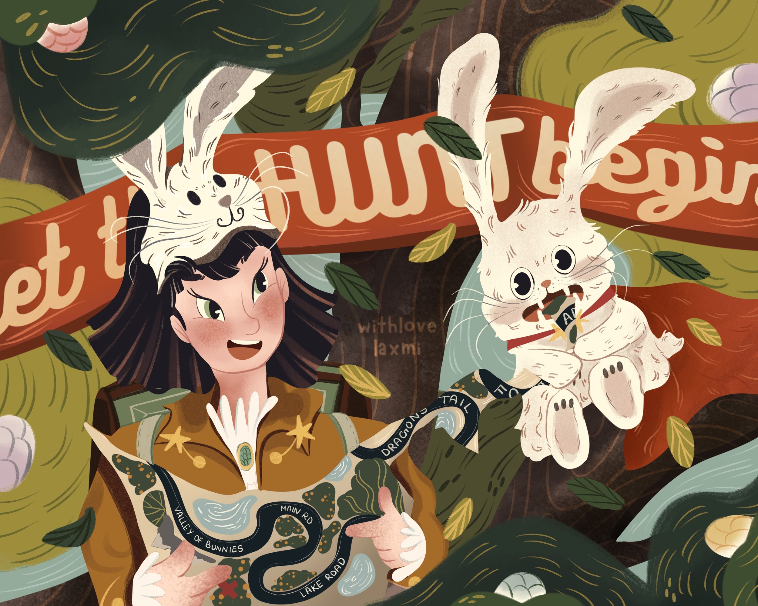 Magic, England, Forest, Rabbit, Gloomy, Sitting on tree top, Rabbit, Maps, Treasure Hunt, Egg hunt, Thief.