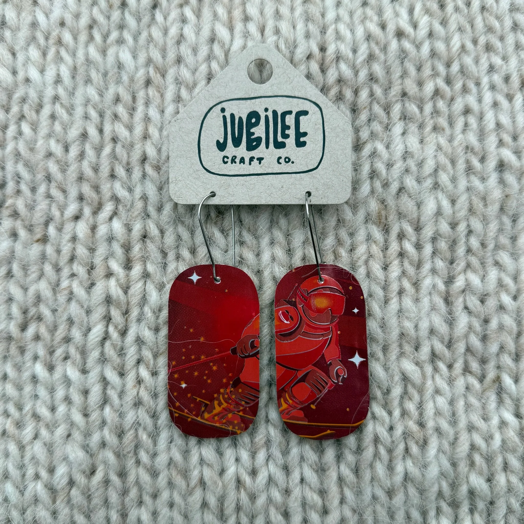Astro Ski Girl Earring