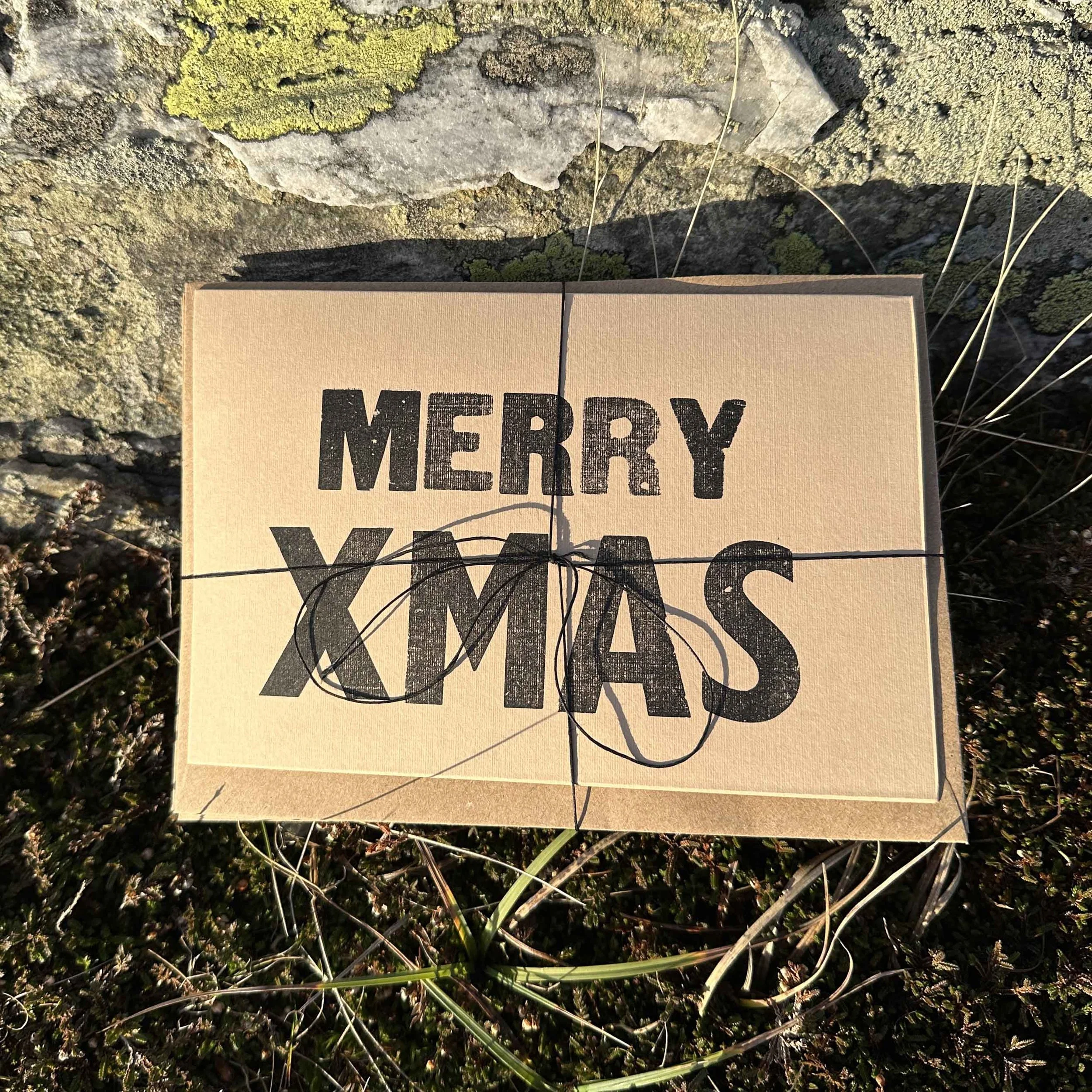 Merry Xmas Letterpress Card pack of 5