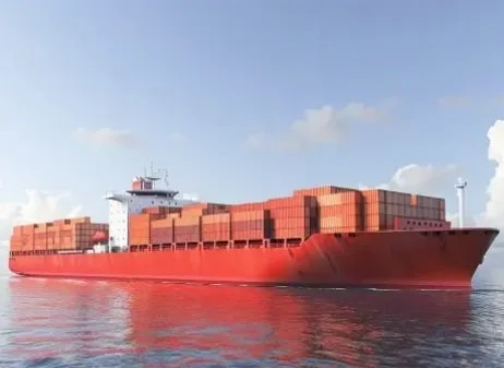 Container vessel at sea