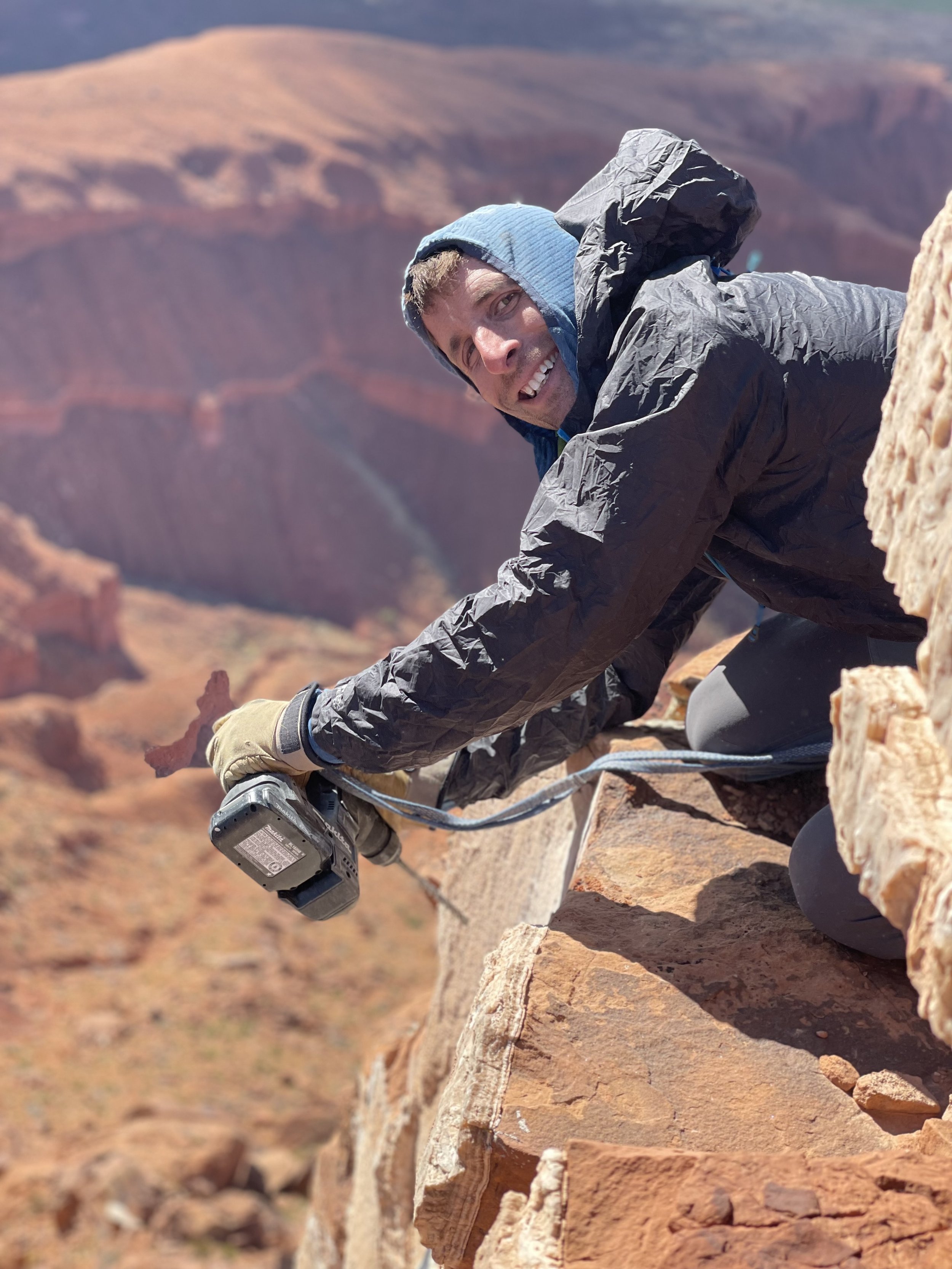 Day out with Matt Resser bolting a new line in Castle Valley.