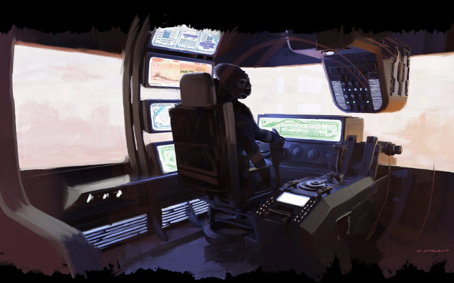 Aboard the Wormhole Express space bus. Rhino/Keyshot/Photoshop