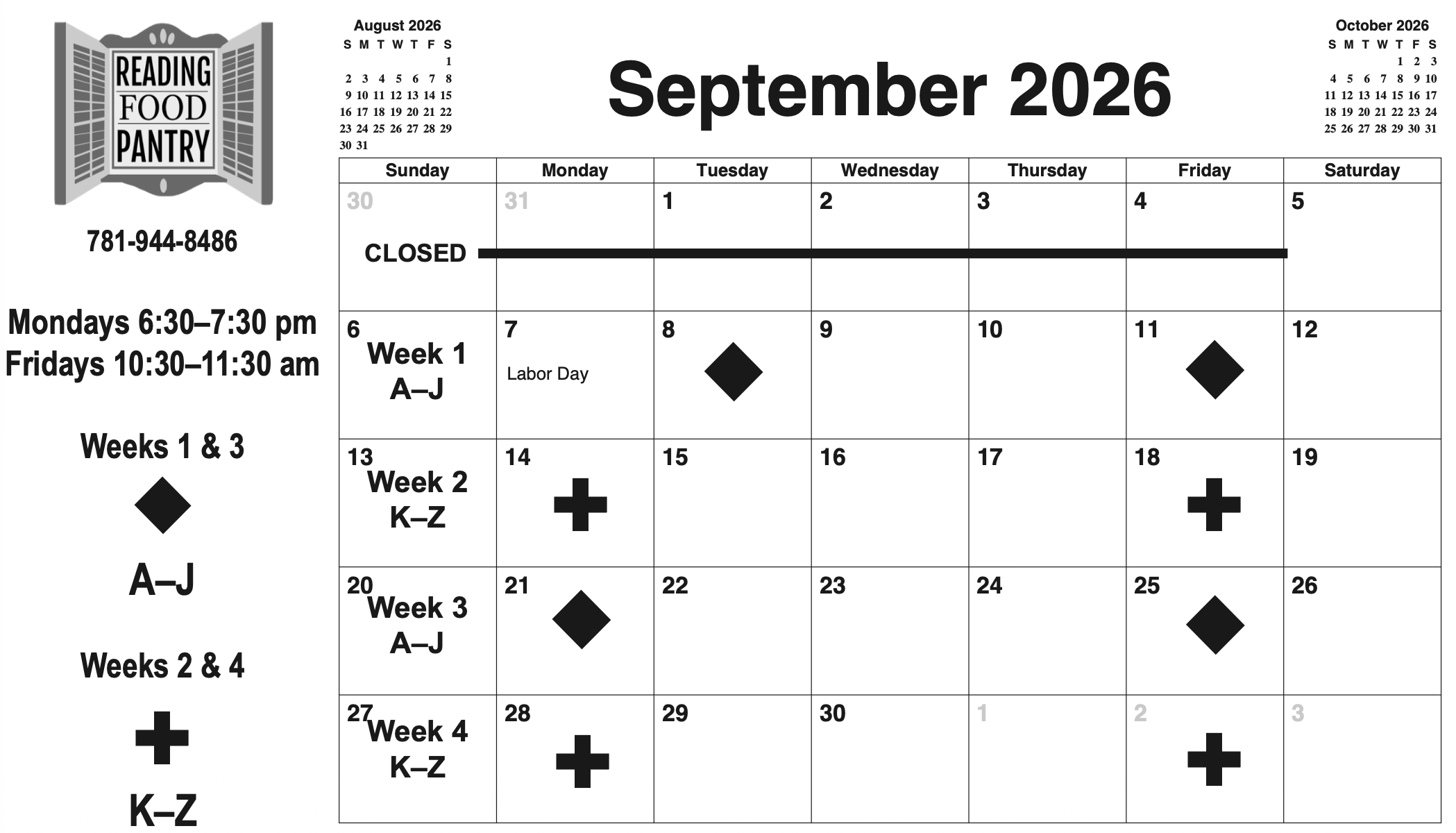 September Calendar Schedule