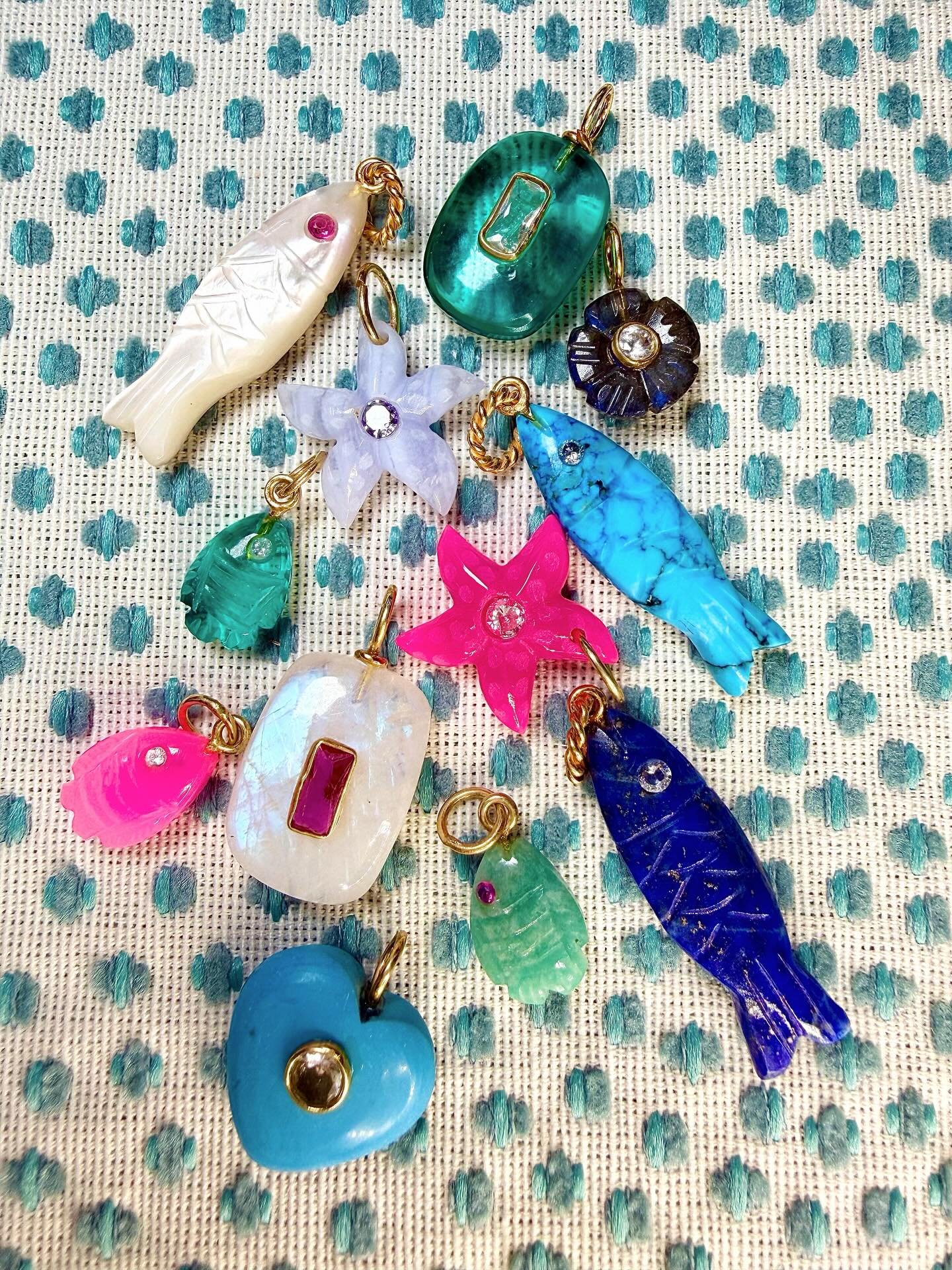 ☀️❤️💎#newcharms #summerjewelry #semipreciousjewellery #layerednecklaces