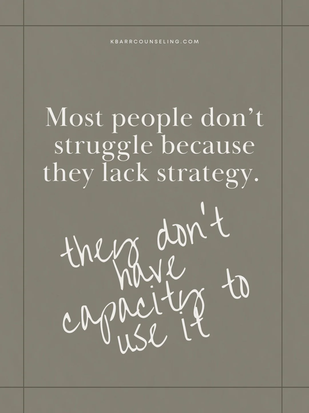 How often have you made a plan or strategy, but then you couldn't follow through? 
You're not alone. Most of us don't realize we actually need to focus on having enough internal capacity first.