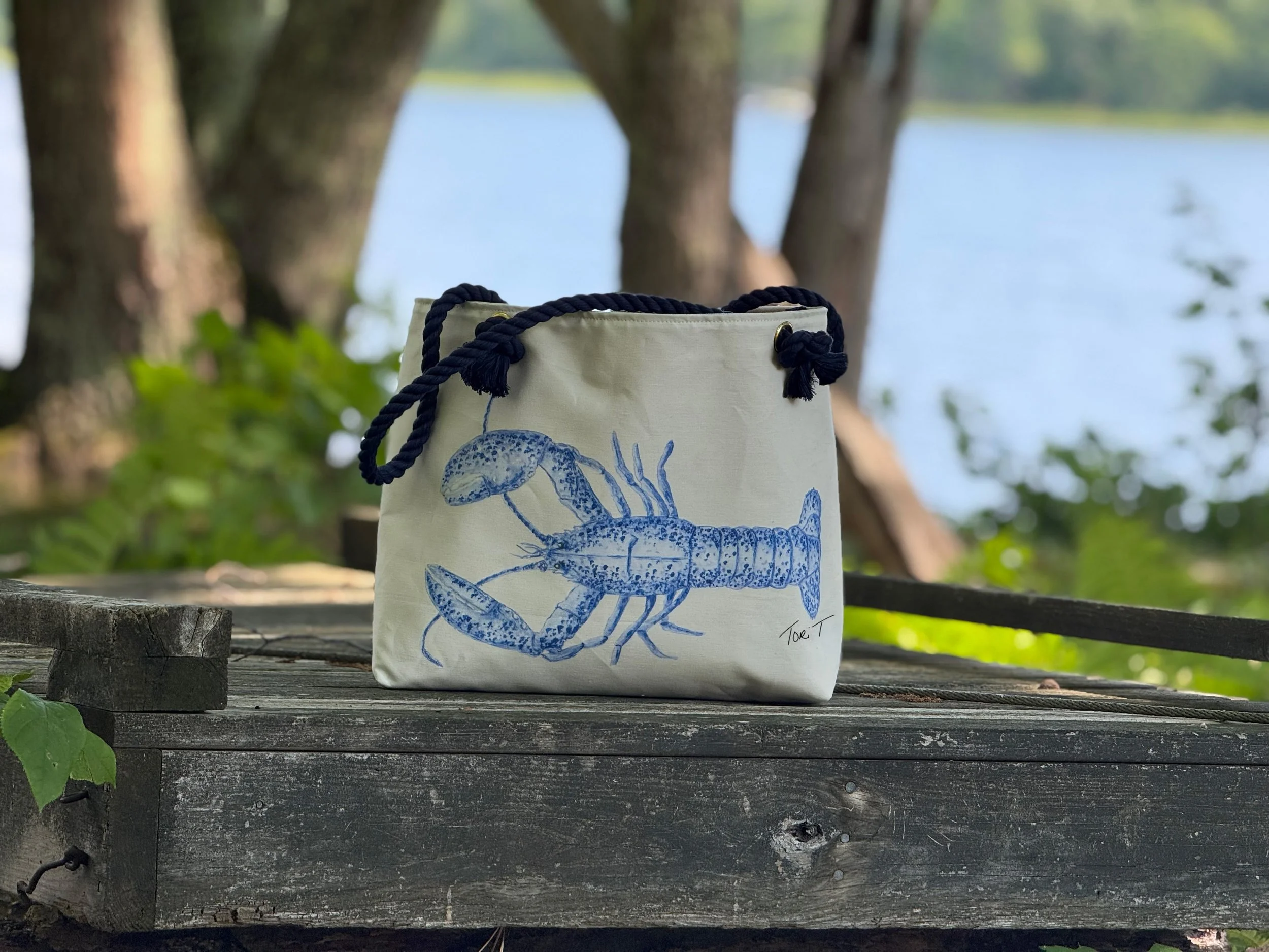 Signed Blue Lobster Tote.jpg